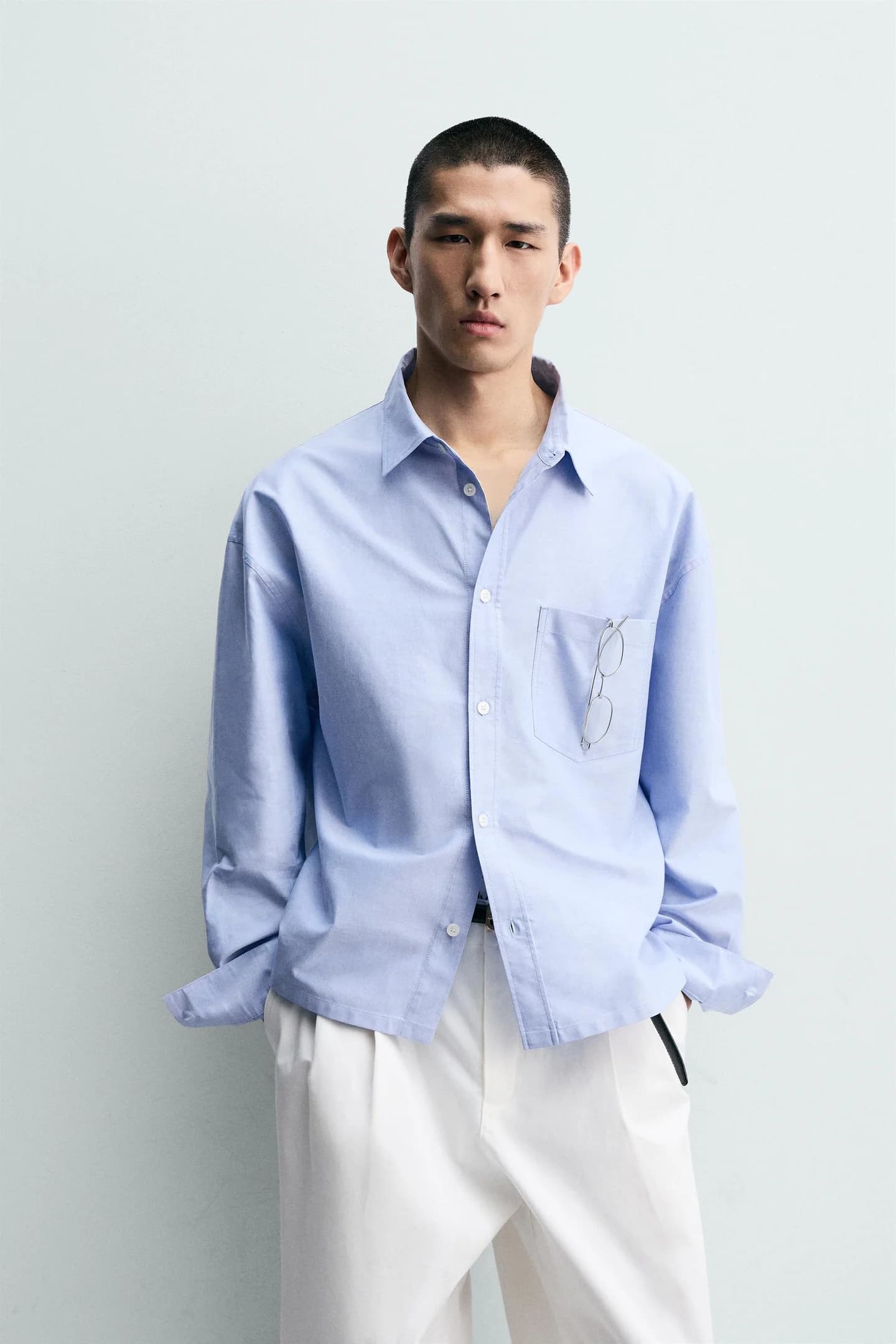 ШИРОКАЯ РУБАШКА ИЗ ТКАНИ ОКСФОРД