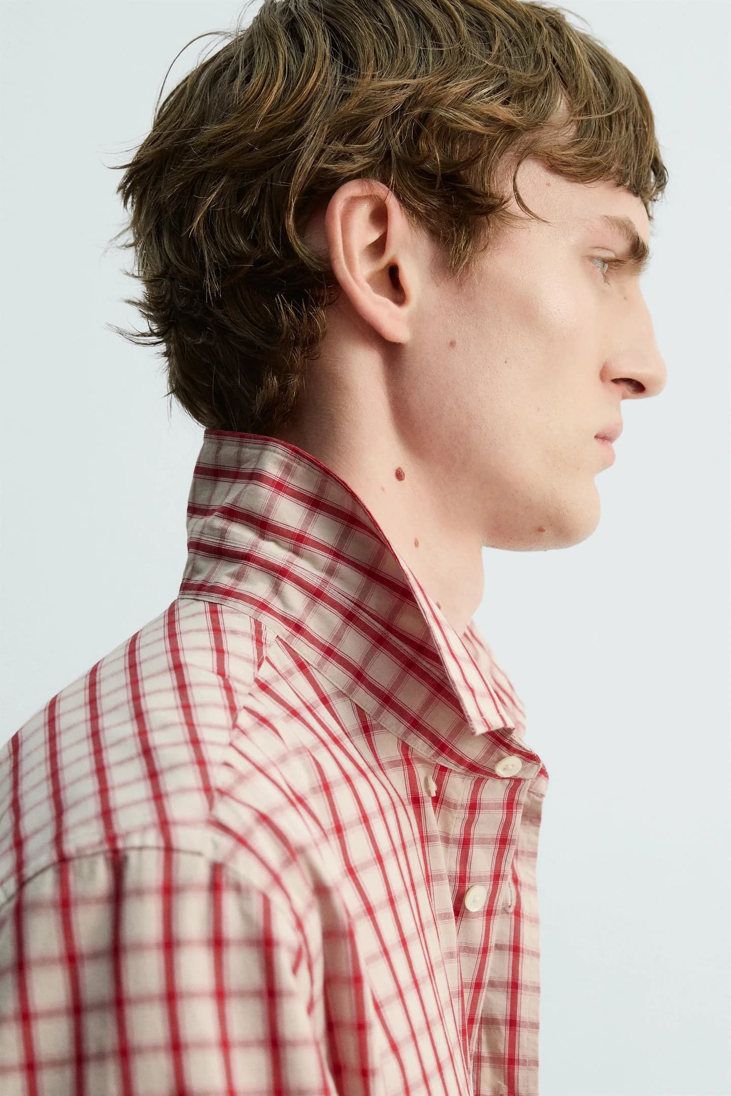 РУБАШКА СВОБОДНОГО КРОНА В КЛЕТИКУ, ОГРАНИЧЕННАЯ ВЫПУСКА - фото 2