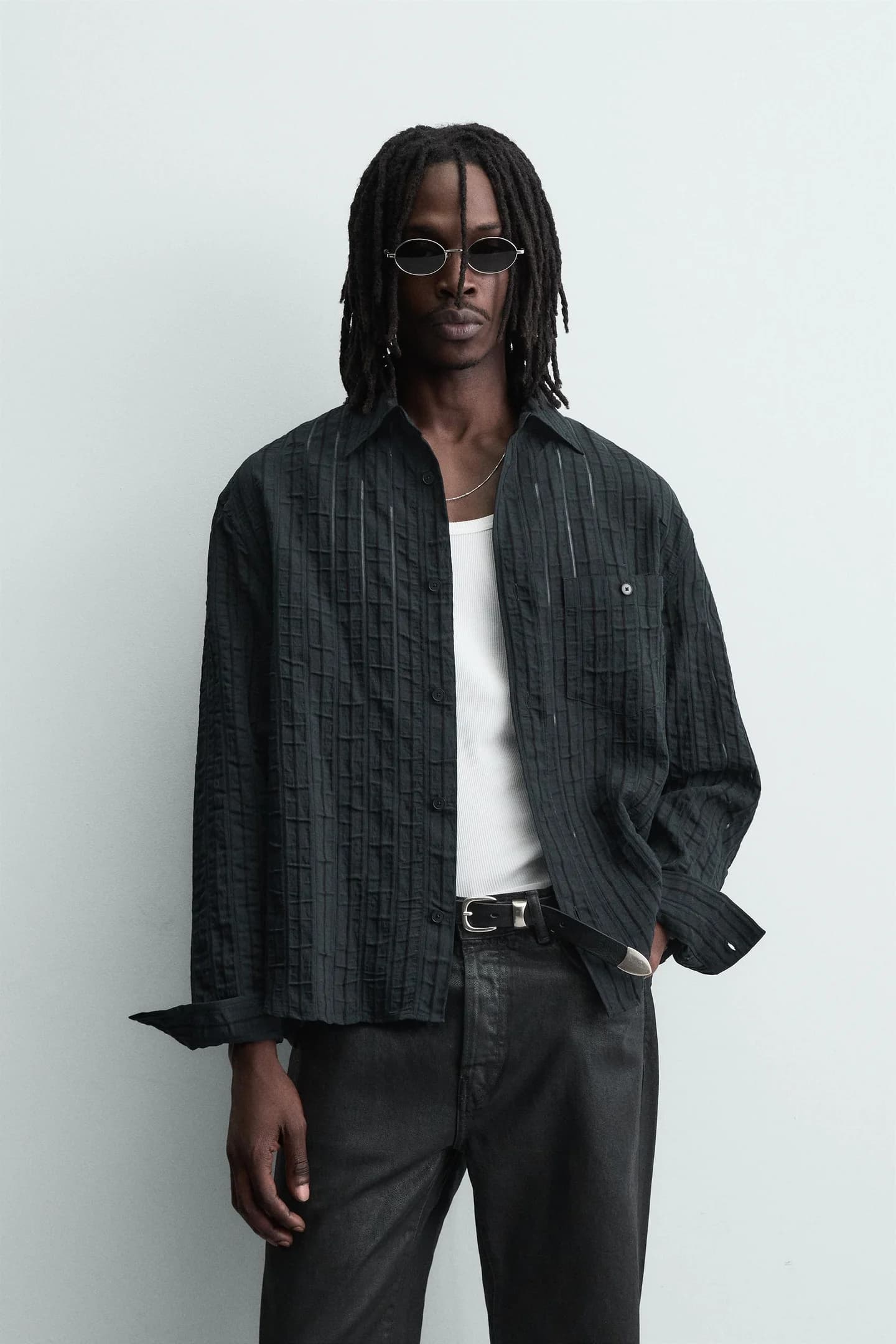 РУБАШКА ИЗ ЖАККАРДА В ПОЛОСКУ