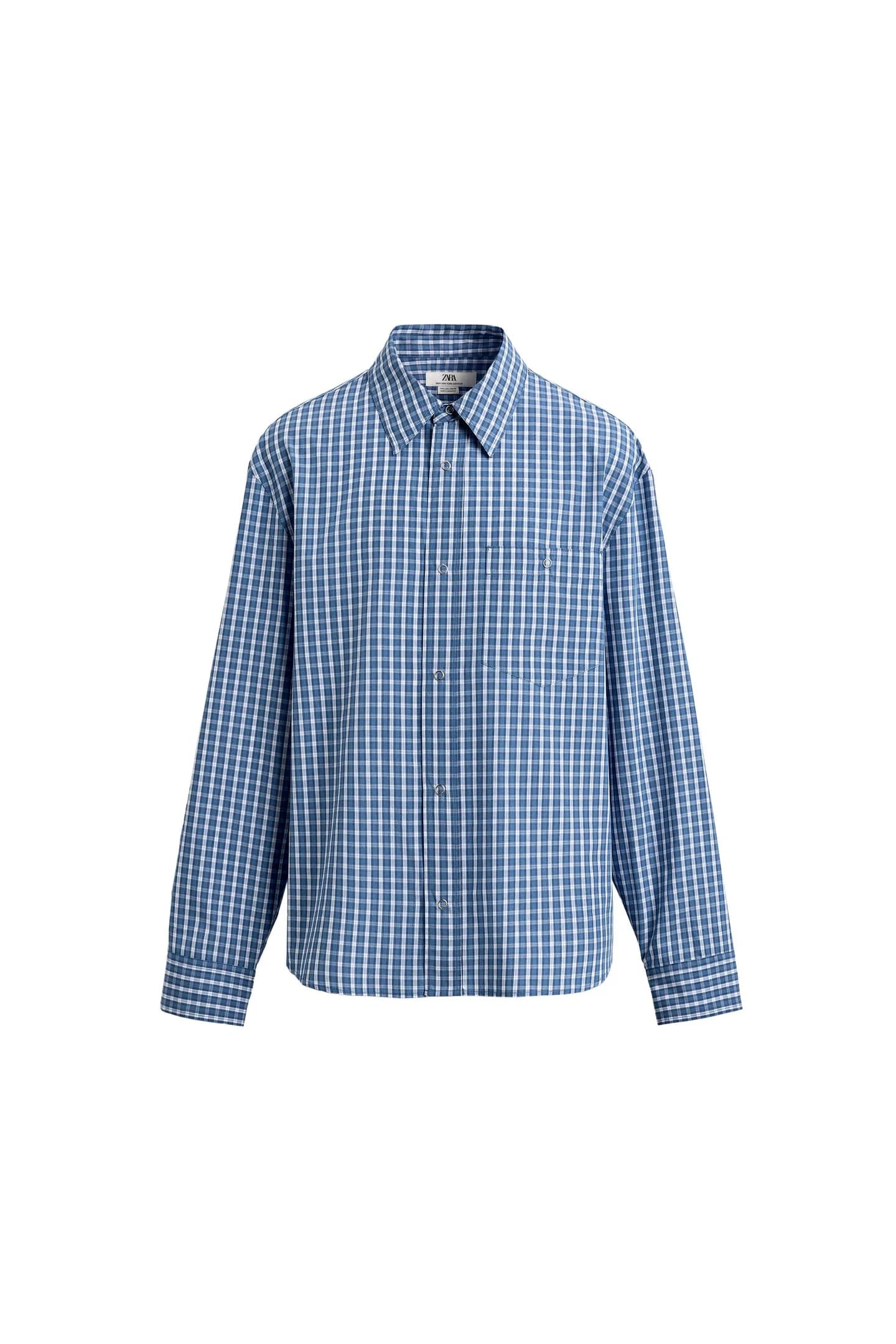 РУБАШКА СВОБОДНОГО КРОНА В КЛЕТИКУ, ОГРАНИЧЕННАЯ ВЫПУСКА - фото 3