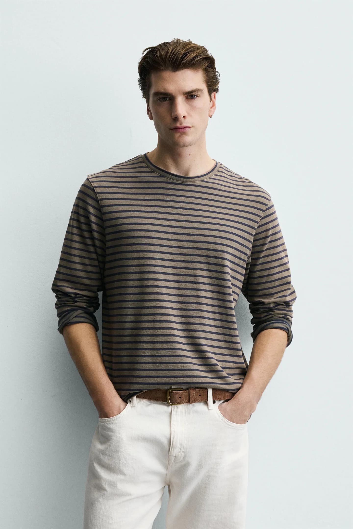 ПОЛОСКАЯ ФУТБОЛКА С ЭФФЕКТОМ СТИРКИ