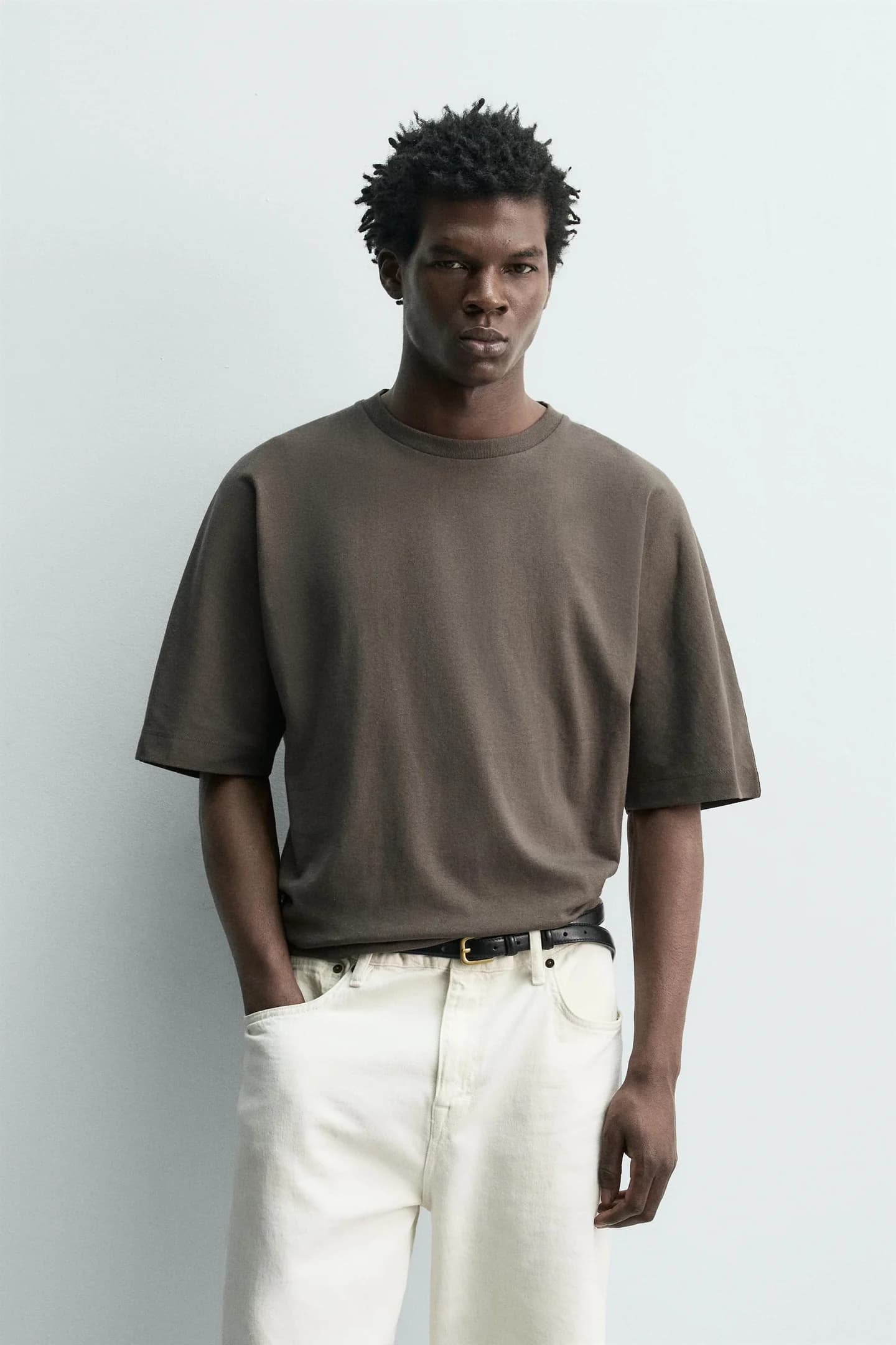 ФУТБОЛКА ПРЯМОГО КРАЯ С ЭФФЕКТОМ СТИРКИ - фото 4