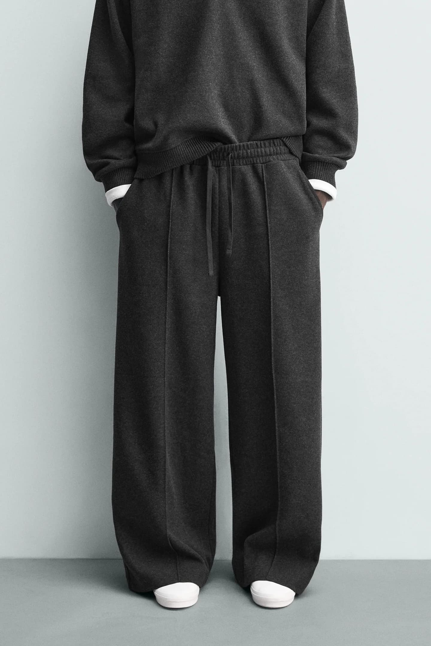 ШИРОКИЕ БРЮКИ-ДЖОГГЕРЫ С ТЕКСТУРОЙ - фото 2