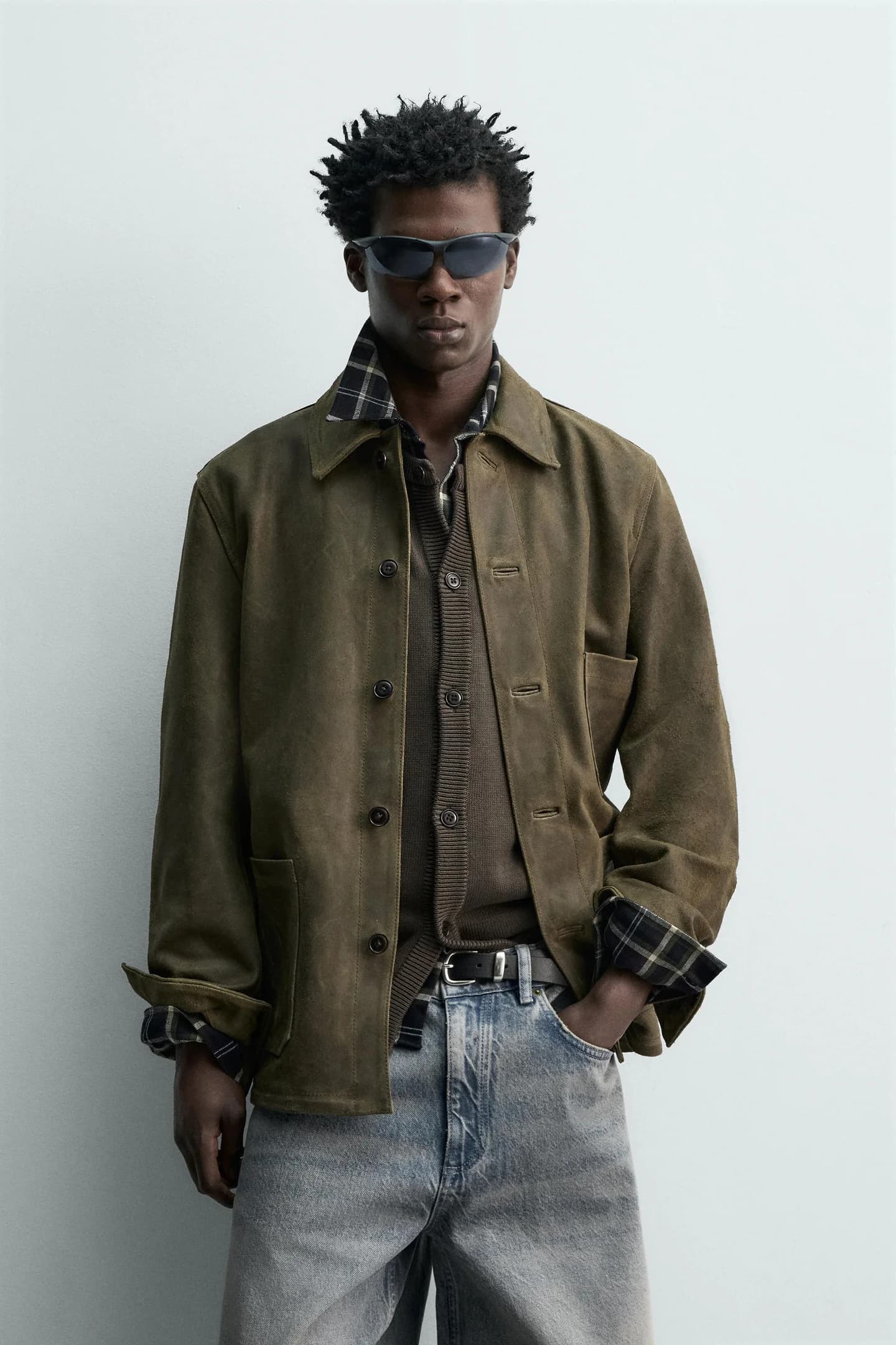 КУРТКА ИЗ ЗАМШИ С ВИНТАЖНЫМ ЭФФЕКТОМ - фото 2