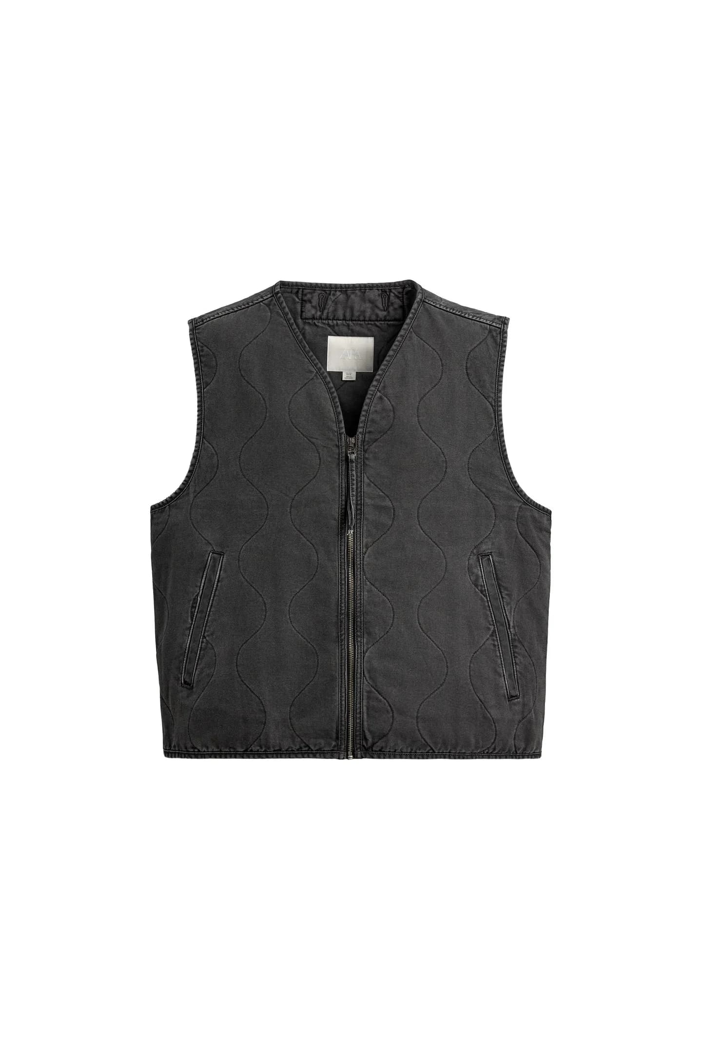 ЖИЛЕТ С ДЕКОРАТИВНОЙ СТРОЧКОЙ И ЭФФЕКТОМ СТИРКИ - фото 3