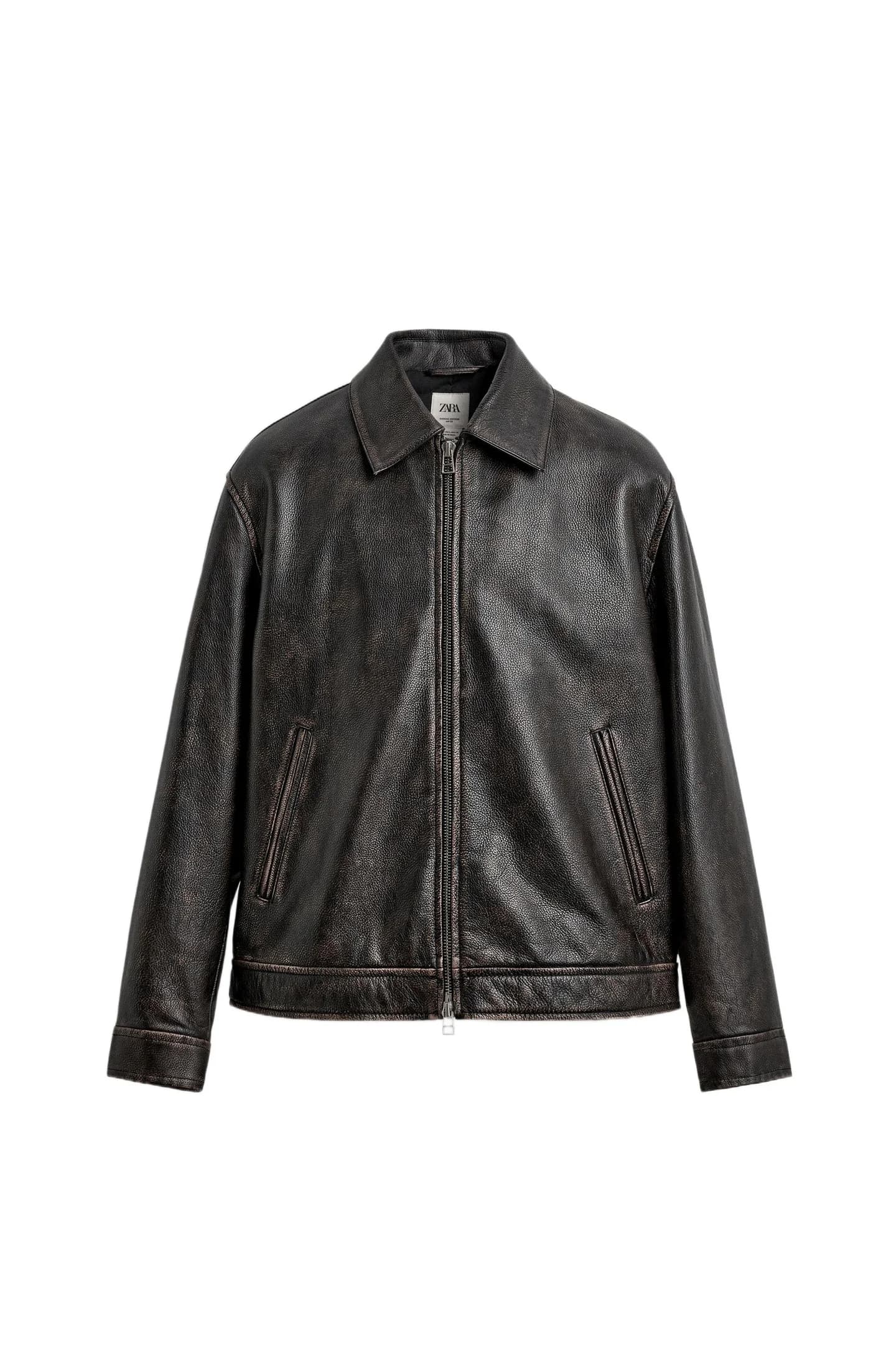 КУРТКА ИЗ МЫТОЙ ВИНТАЖНОЙ КОЖИ, ОГРАНИЧЕННАЯ ВЫПУСКА - фото 3