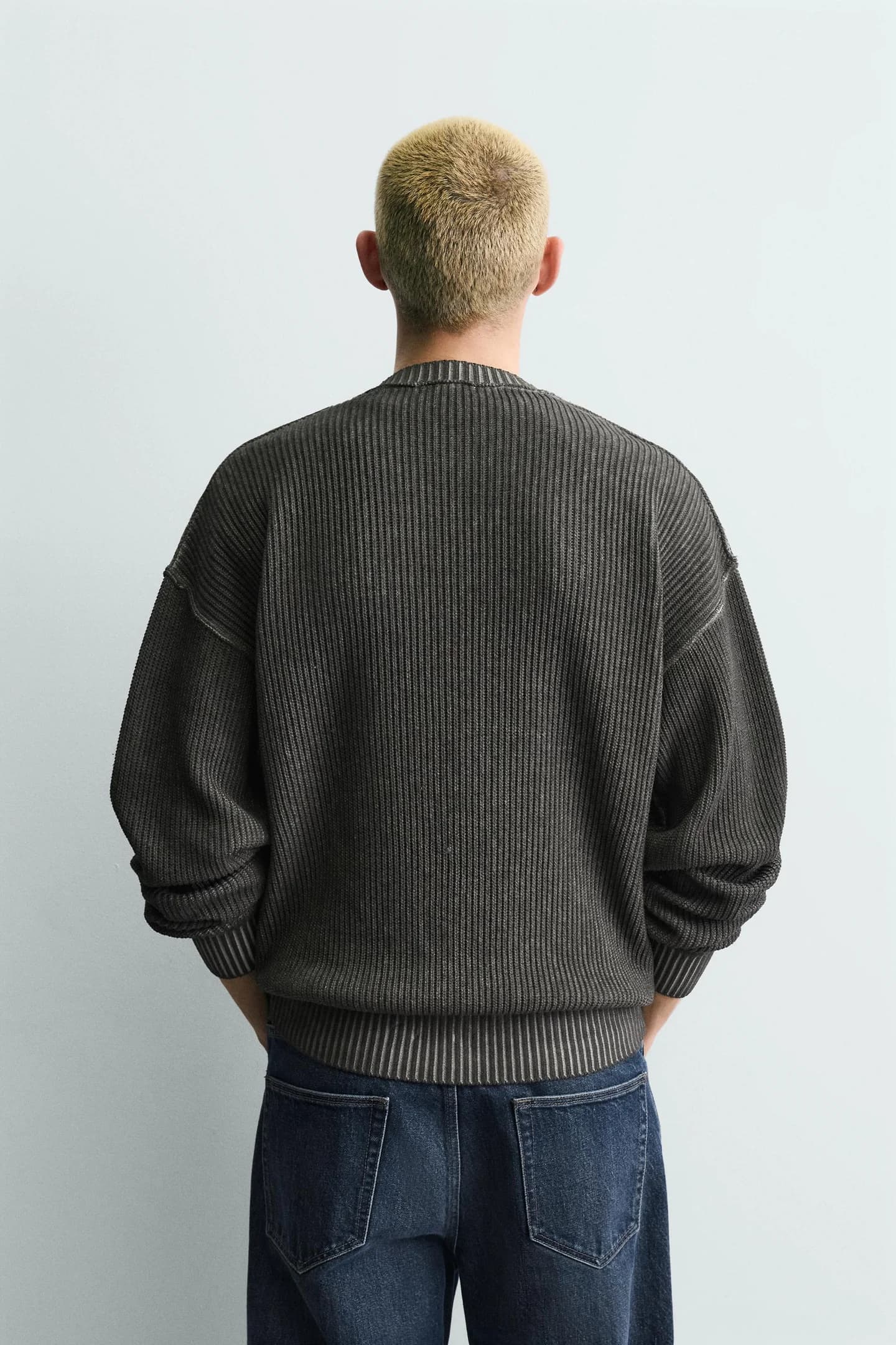 ДЖЕМПЕР С ПРИНТОМ И ЭФФЕКТОМ СТИРКИ - фото 3