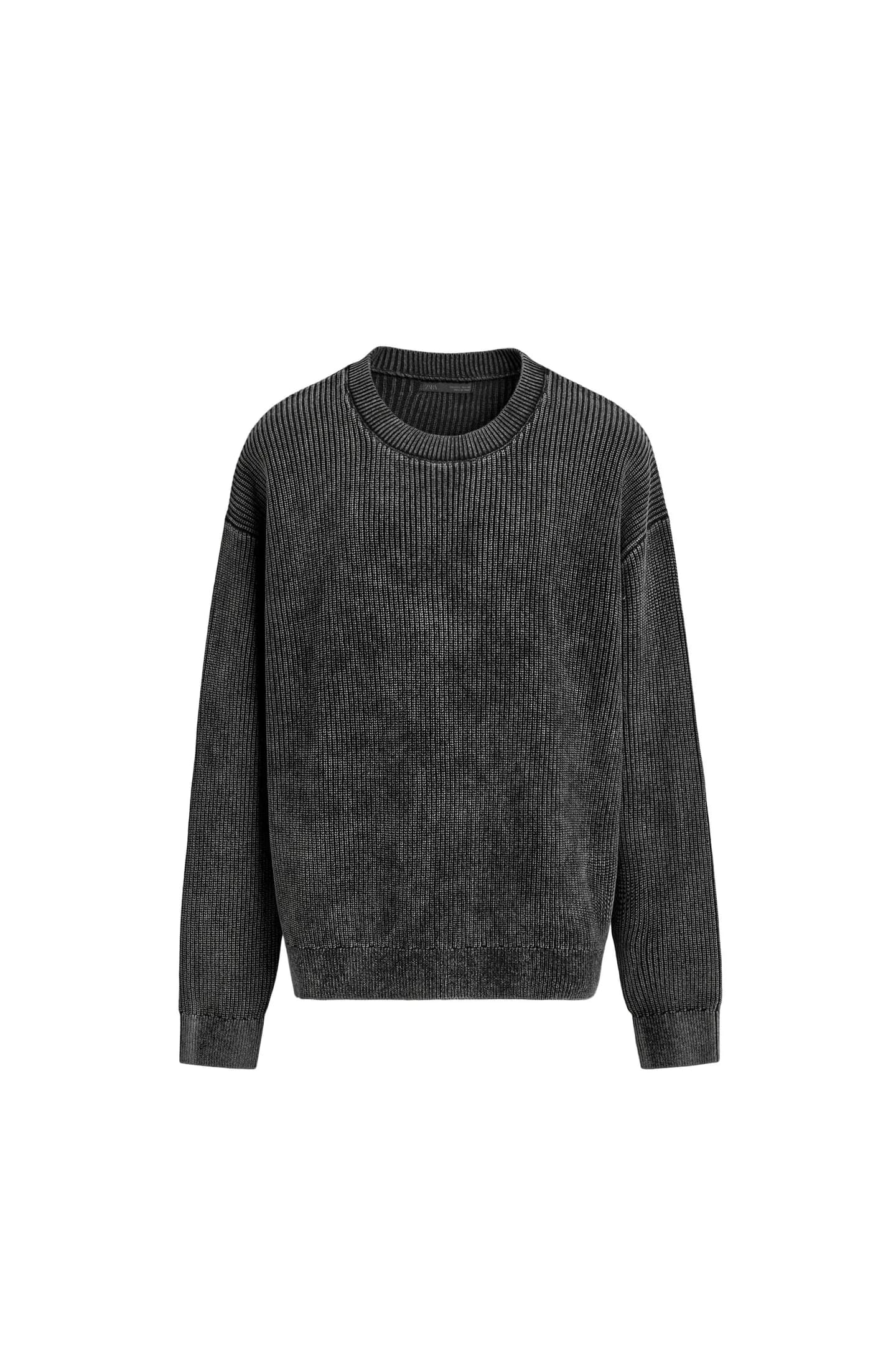 СТРУКТУРНЫЙ ТРИКОТАЖНЫЙ СВИТЕР С ЭФФЕКТОМ СТИРКИ - фото 5