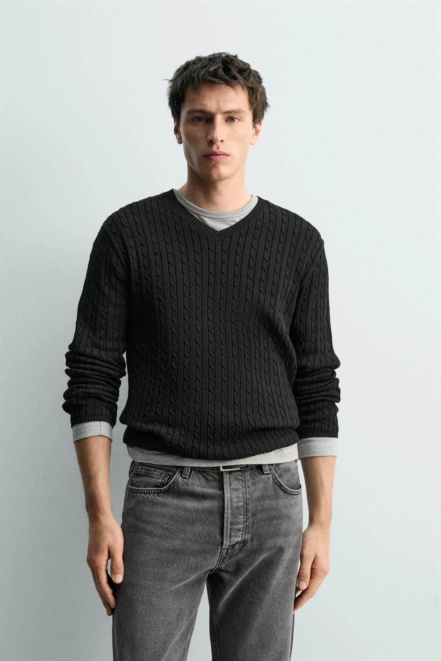 СТРУКТУРНЫЙ ТРИКОТАЖНЫЙ СВИТЕР С КАБИНАМИ