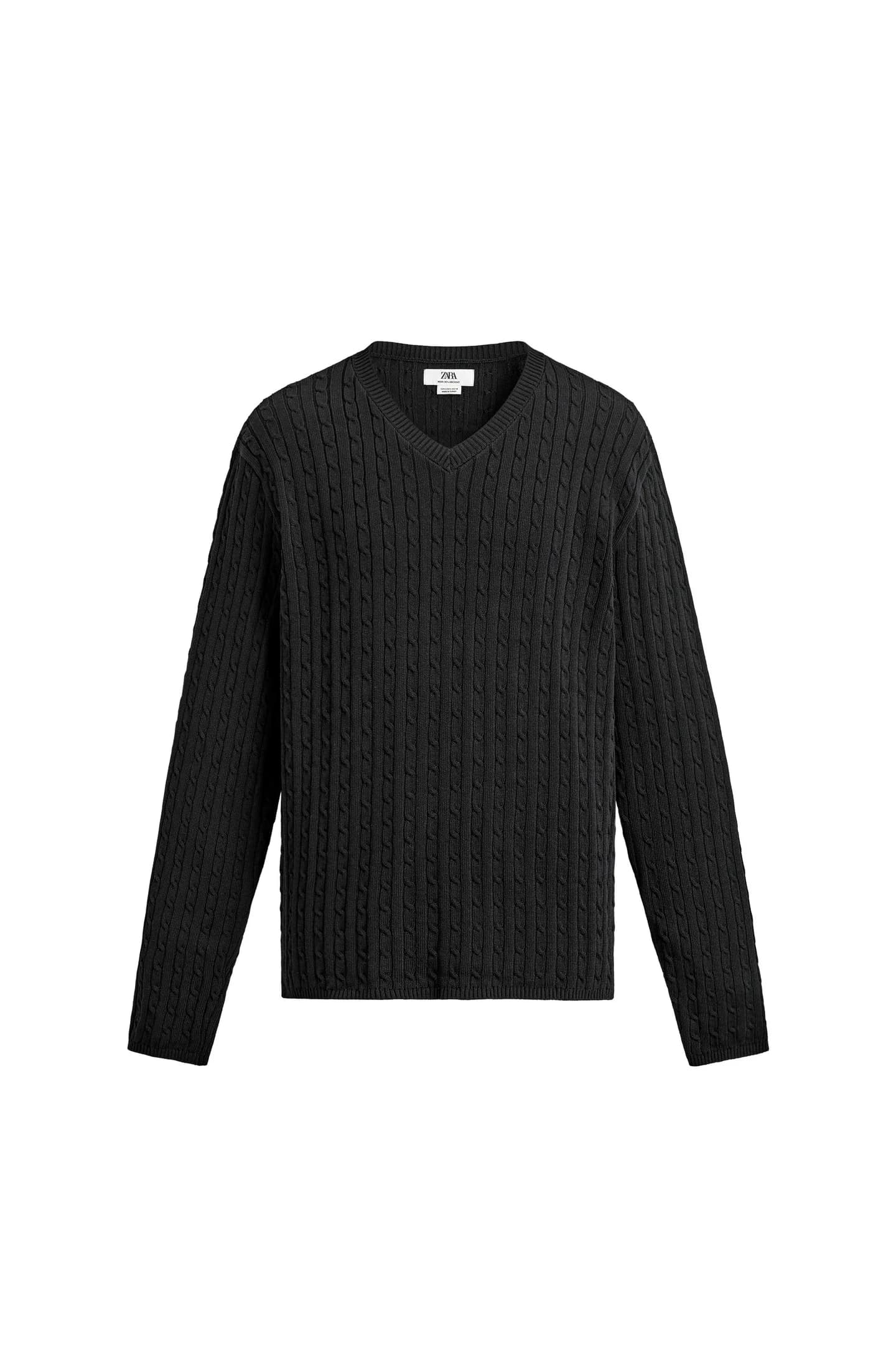 СТРУКТУРНЫЙ ТРИКОТАЖНЫЙ СВИТЕР С КАБИНАМИ - фото 3