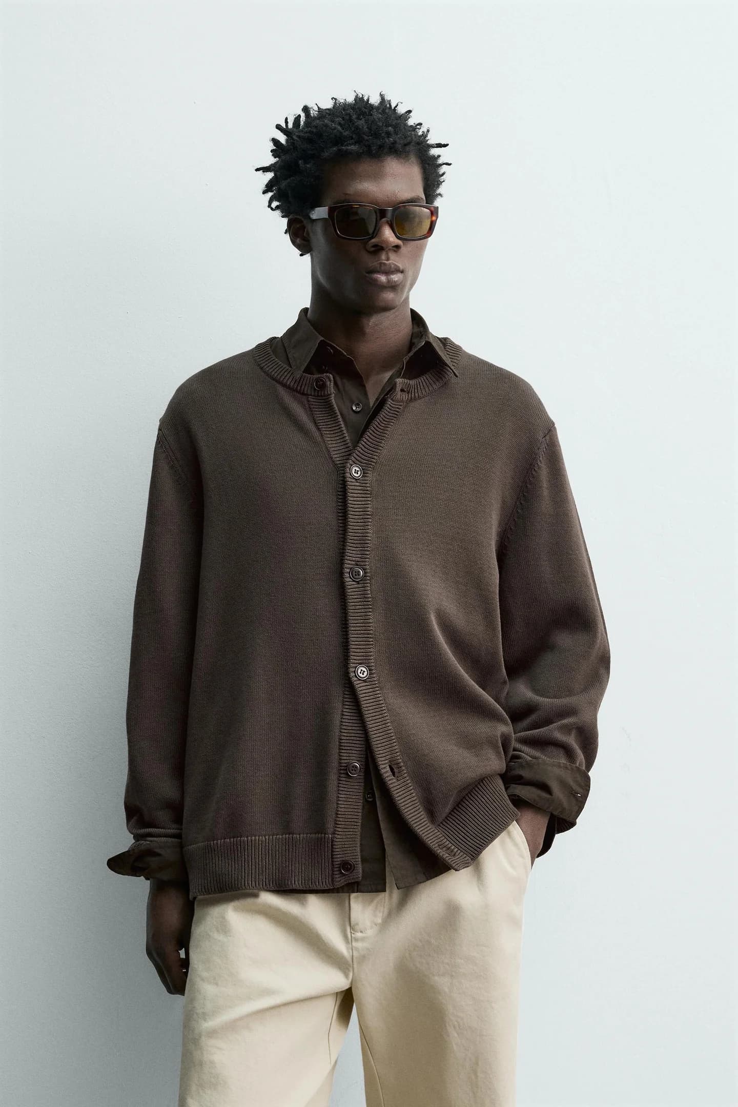 ХЛОПКОВЫЙ КАРДИГАН СТАНДАРТНОГО КРАЯ