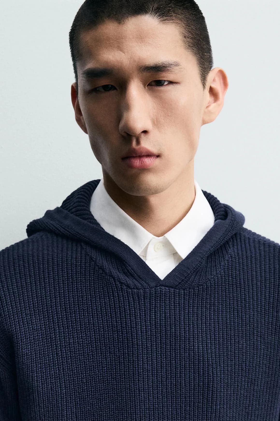 СВИТЕР ИЗ ХЛОПКА И ШЕРСТИ С КАПЮШОНОМ - фото 2