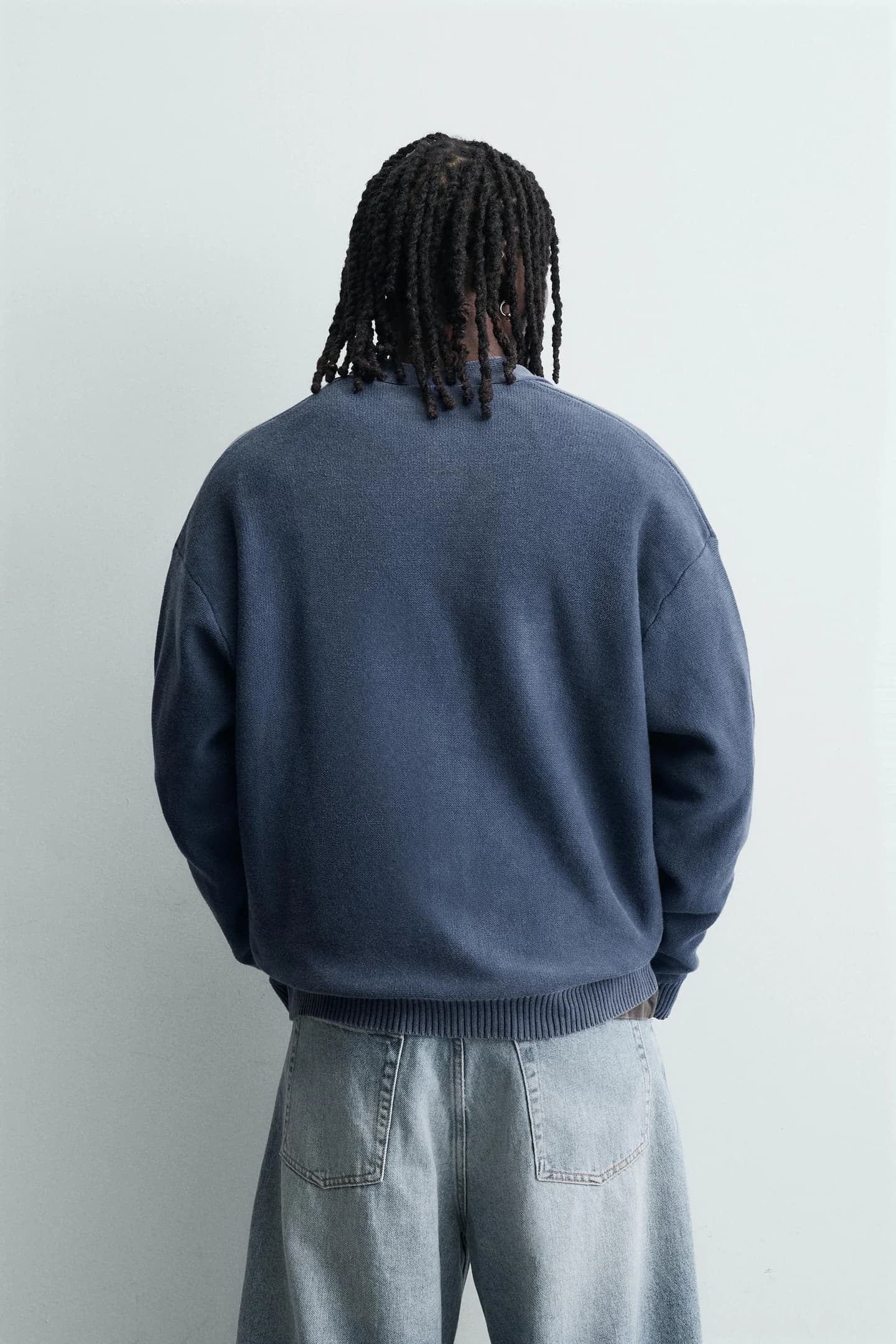 КАРДИГАН СВОБОДНОГО КРОЯ С ЭФФЕКТОМ СТИРКИ - фото 2