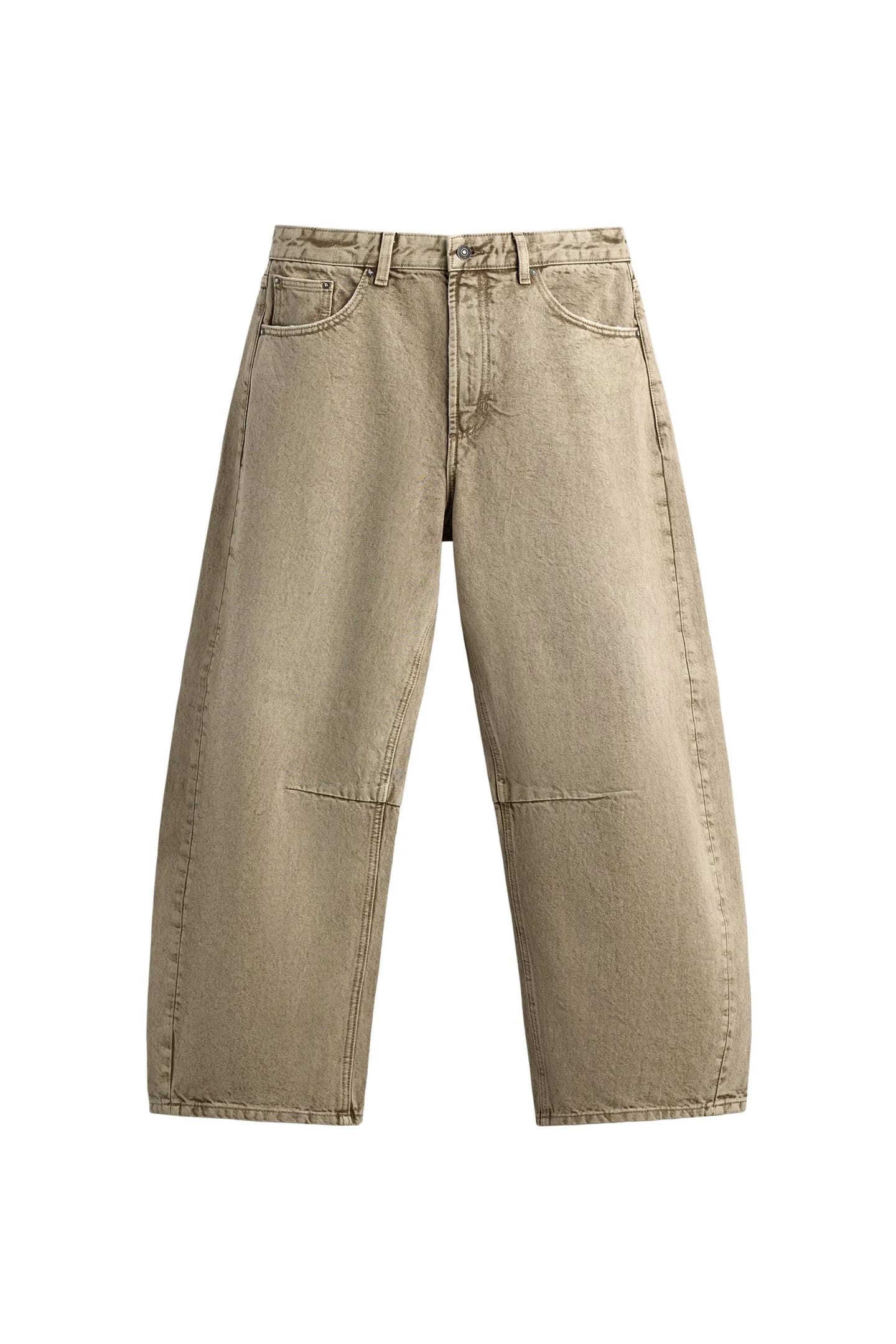 БРЮКИ БОЧНОГО КРОЯ С ЭФФЕКТОМ СТИРКИ - фото 3