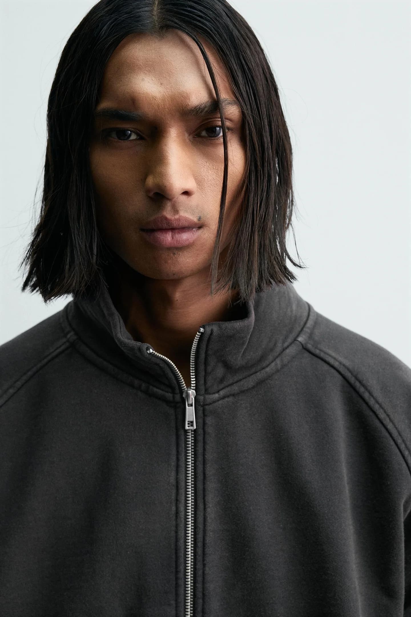 СВИТШОТ СВОБОДНОГО КРОЯ, СТИРАННЫЙ - фото 2