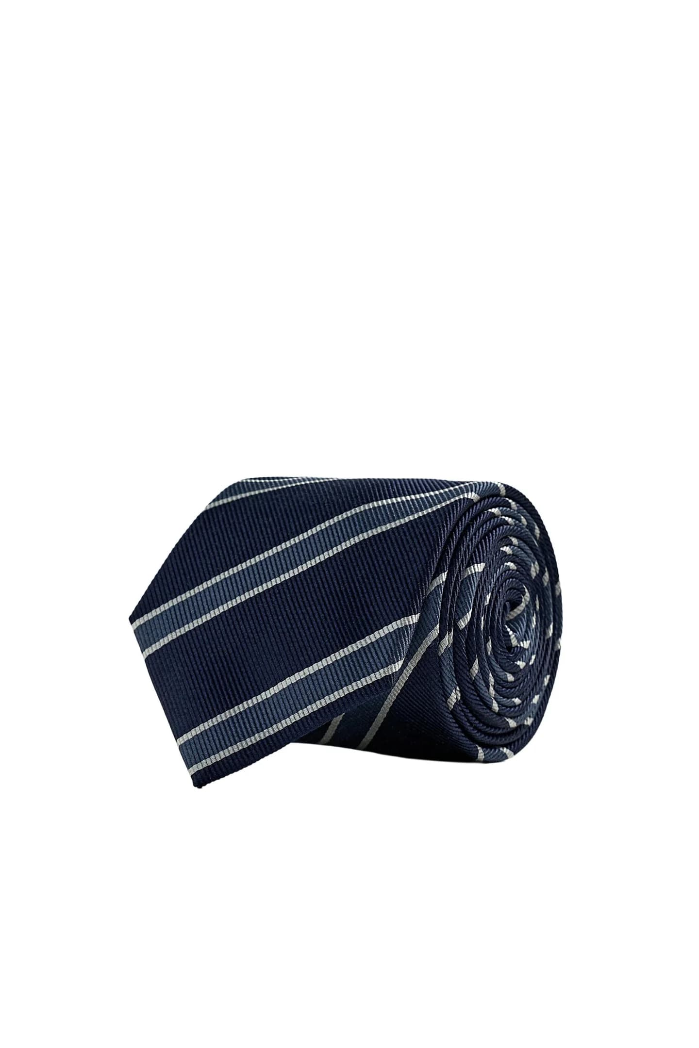 ГАЛСТУК ИЗ 100% ШЕЛКА В ПОЛОСКУ - фото 3