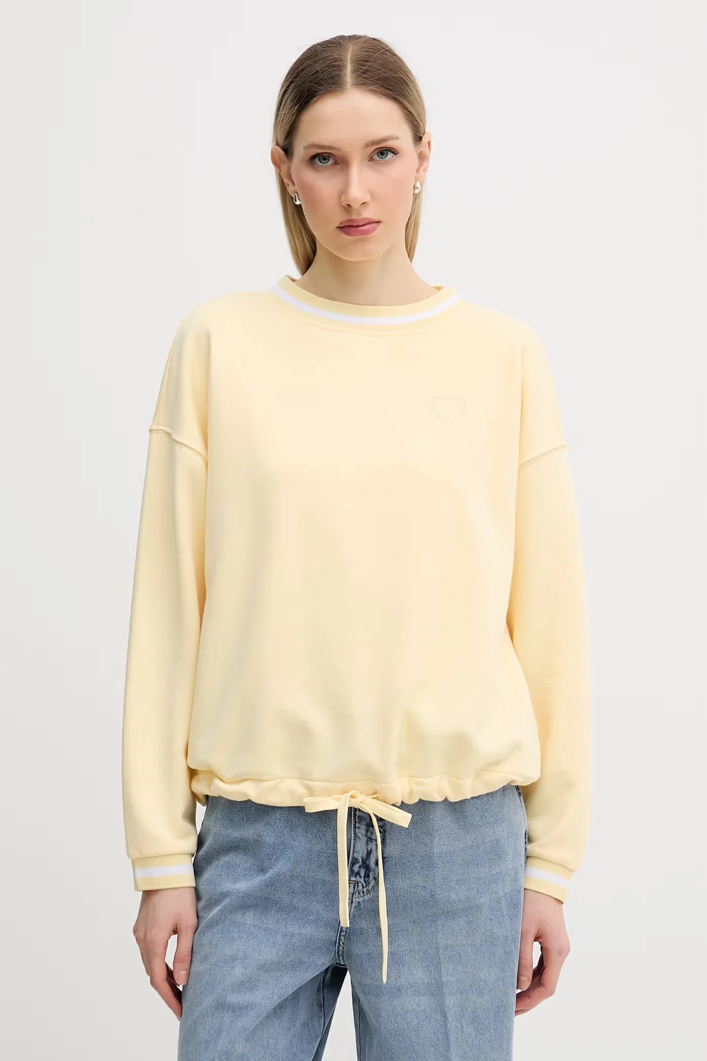 Женская хлопковая толстовка оверсайз