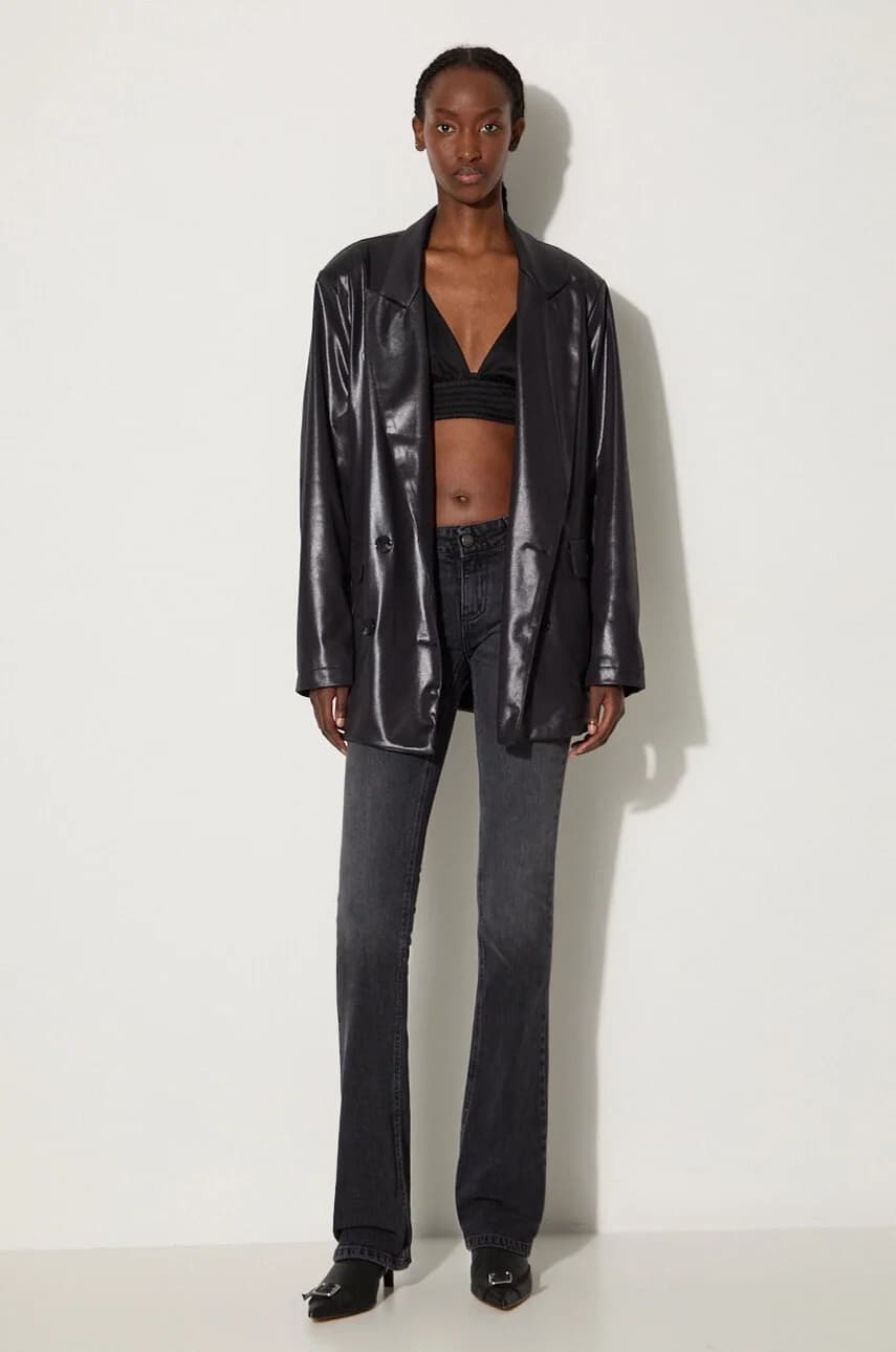 Выцветшие черные джинсы Bootcut с низкой посадкой - фото 2