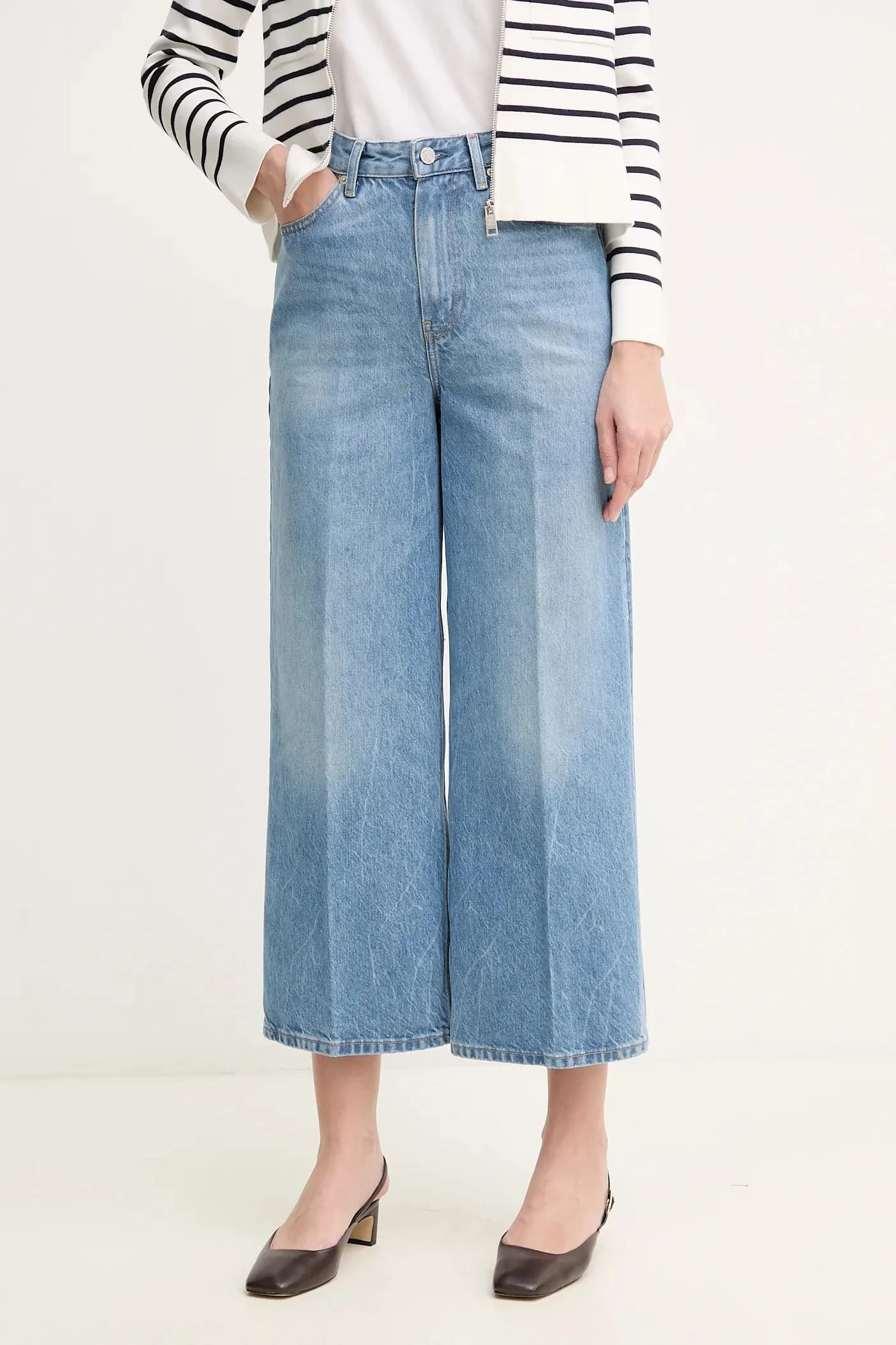 Джинсы из смесового льна