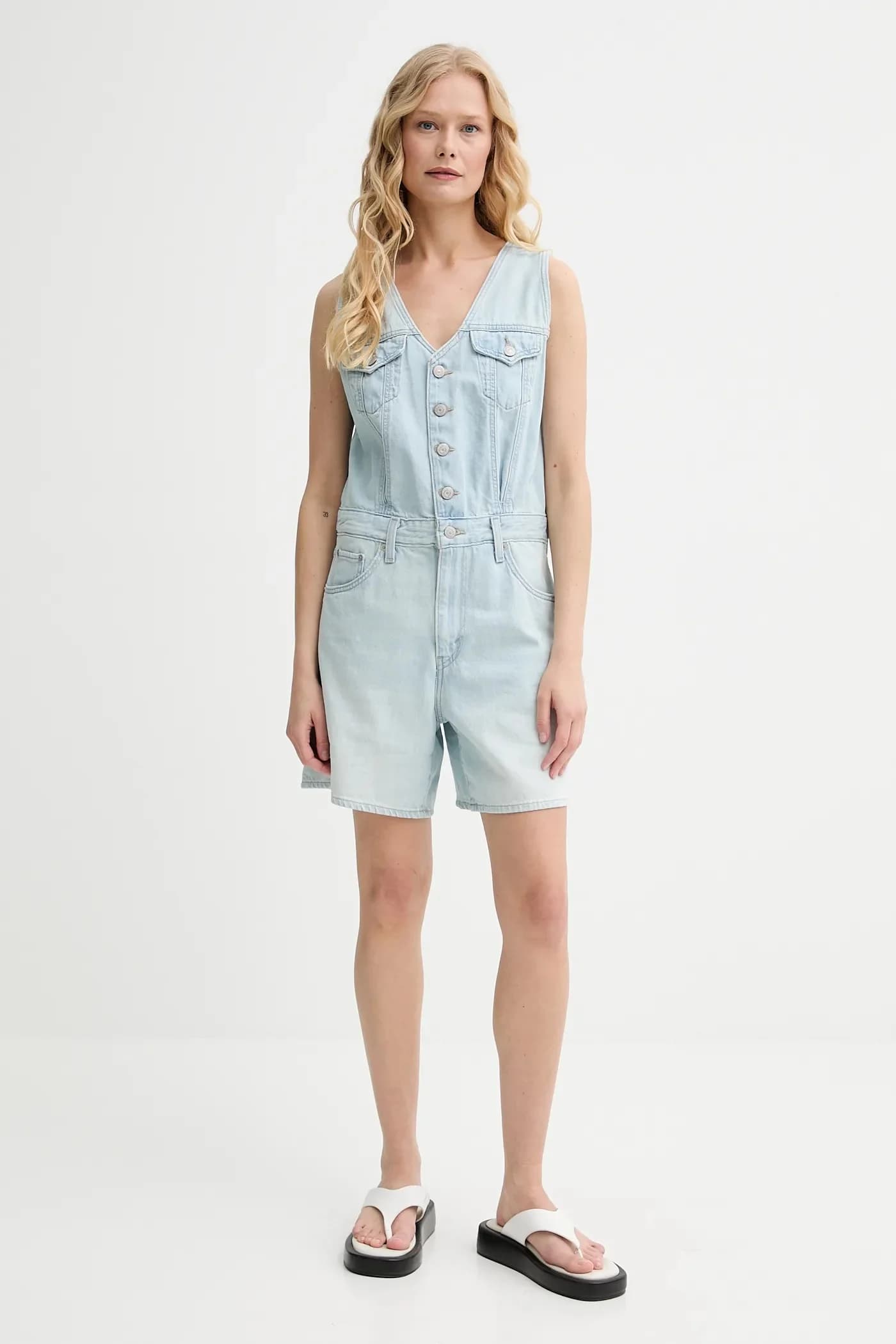 VEST ROMPER джинсовый комбинезон - фото 2