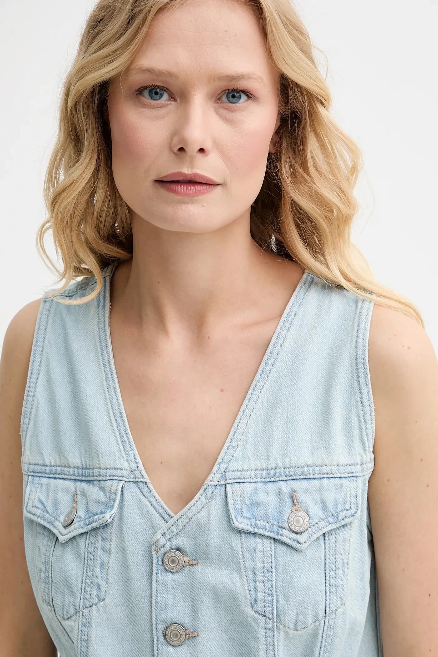 VEST ROMPER джинсовый комбинезон - фото 4