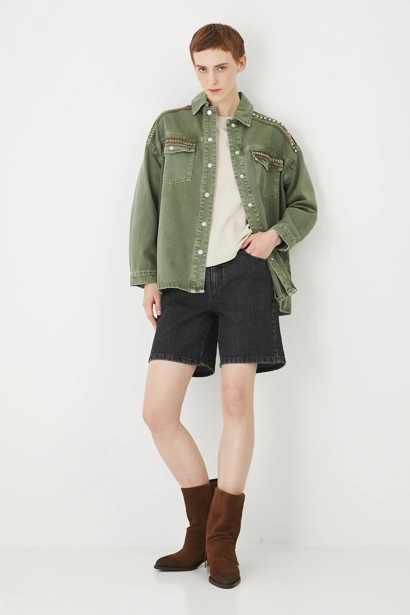 Хлопковая джинсовая куртка - фото 2