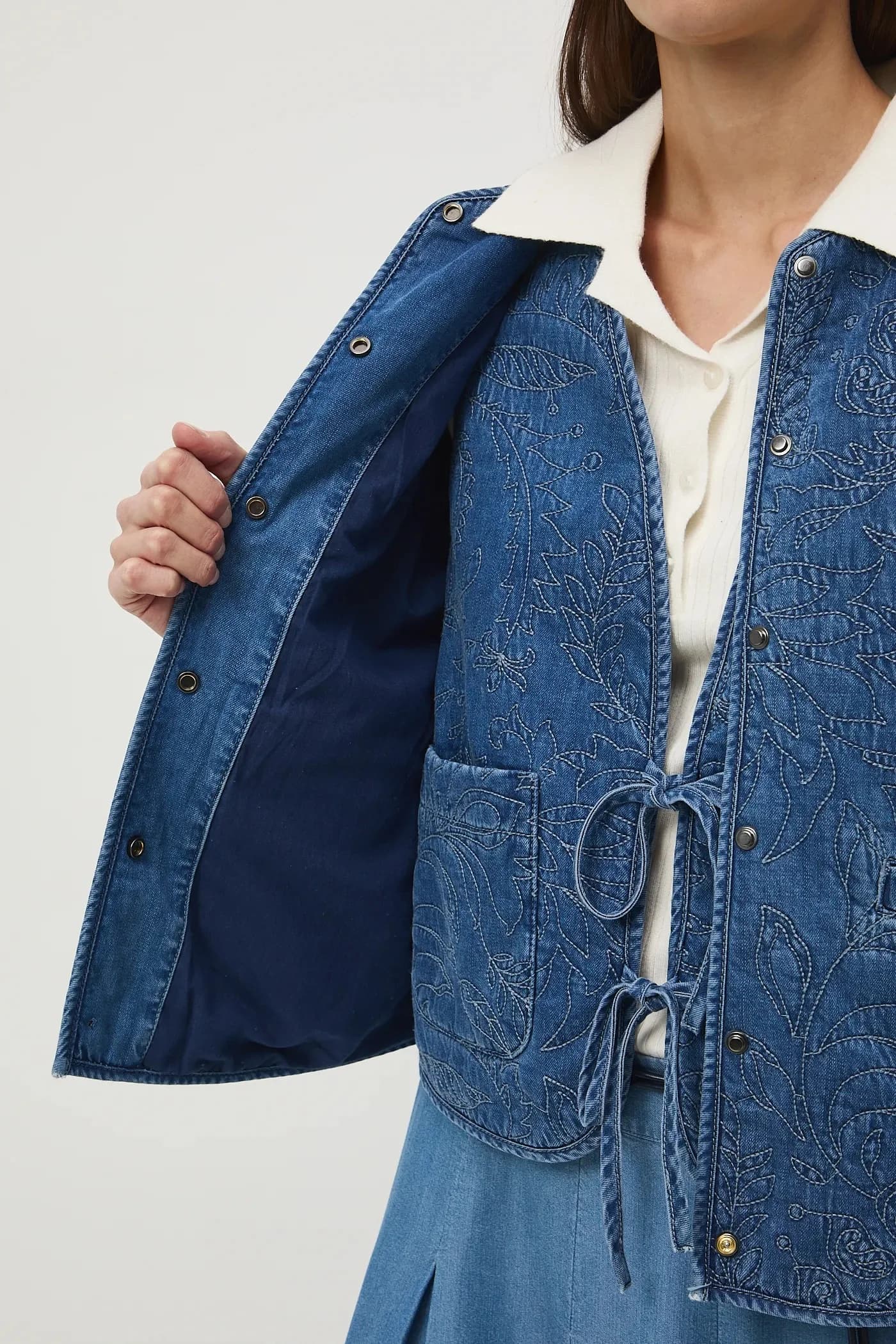 Хлопковая джинсовая куртка - фото 6