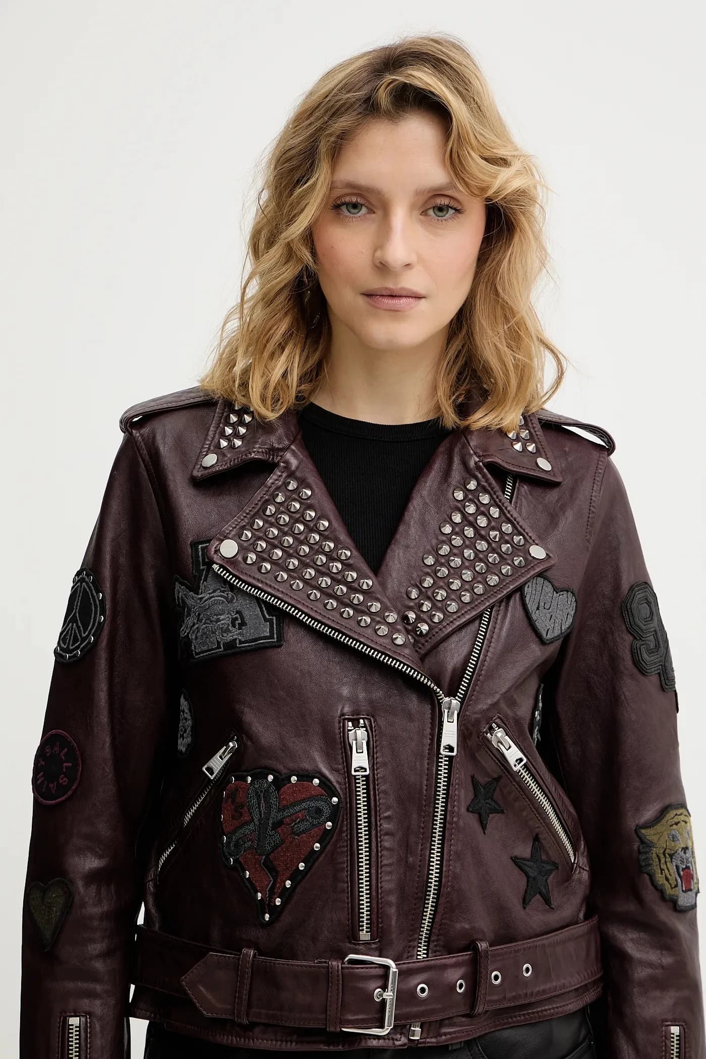 Кожаная косуха COLLEGE - фото 4