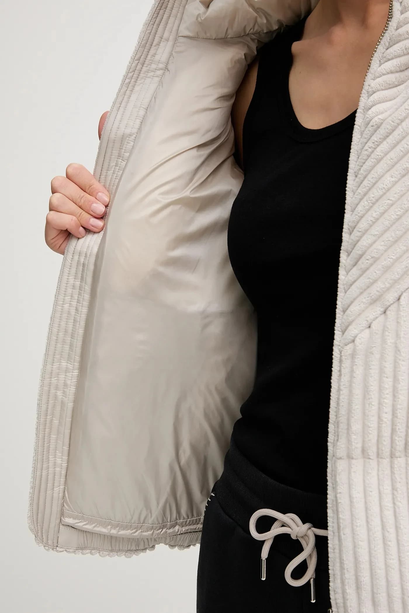 Пуховая вельветовая куртка - фото 7