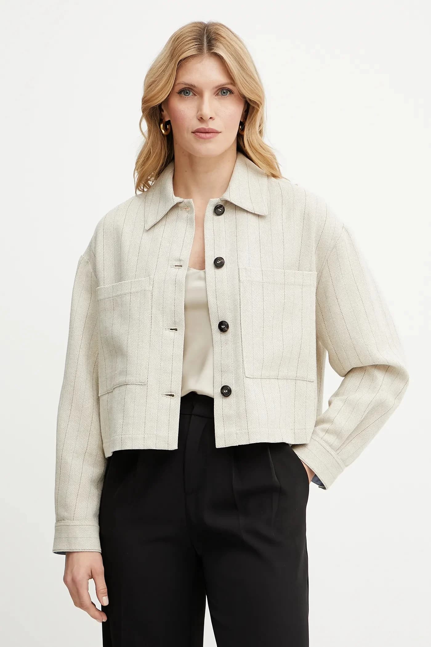 Куртка-рубашка из смесового льна