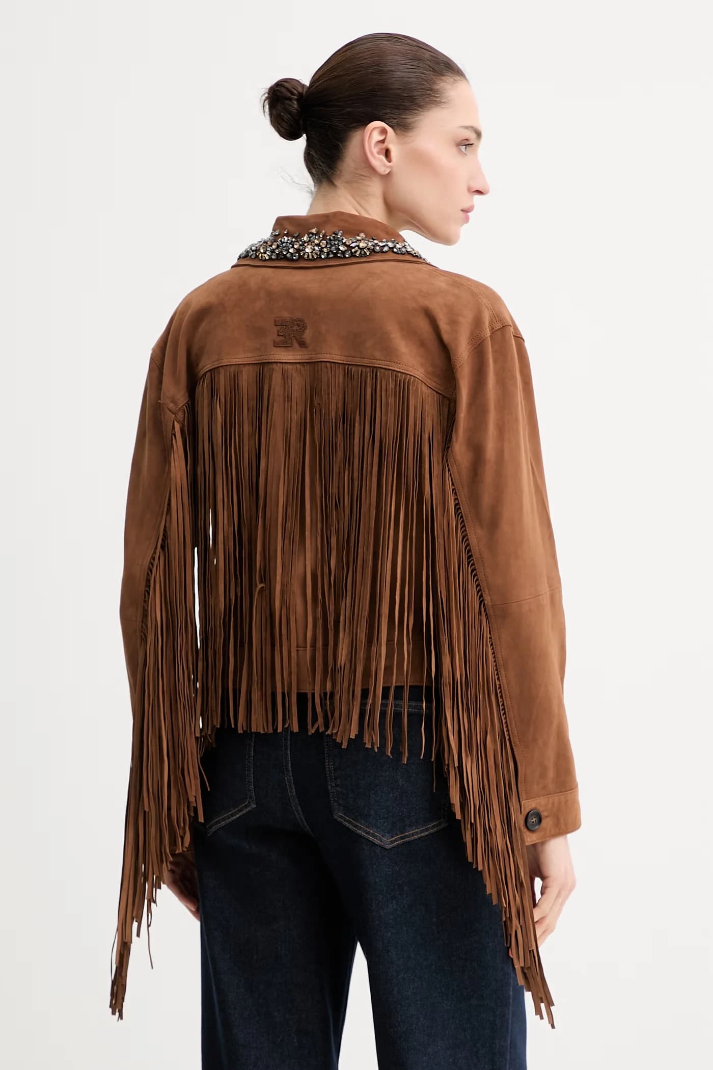 Женская короткая замшевая куртка - фото 3