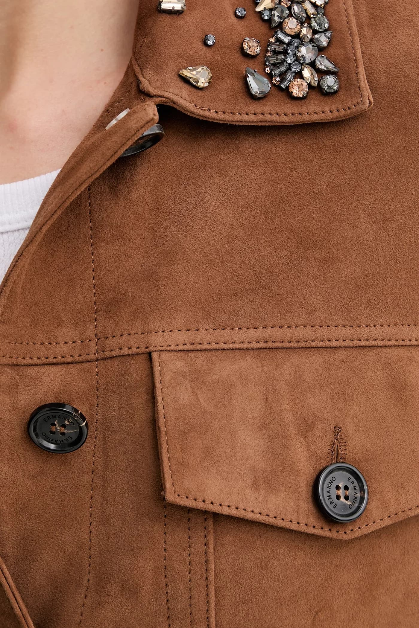 Женская короткая замшевая куртка - фото 5