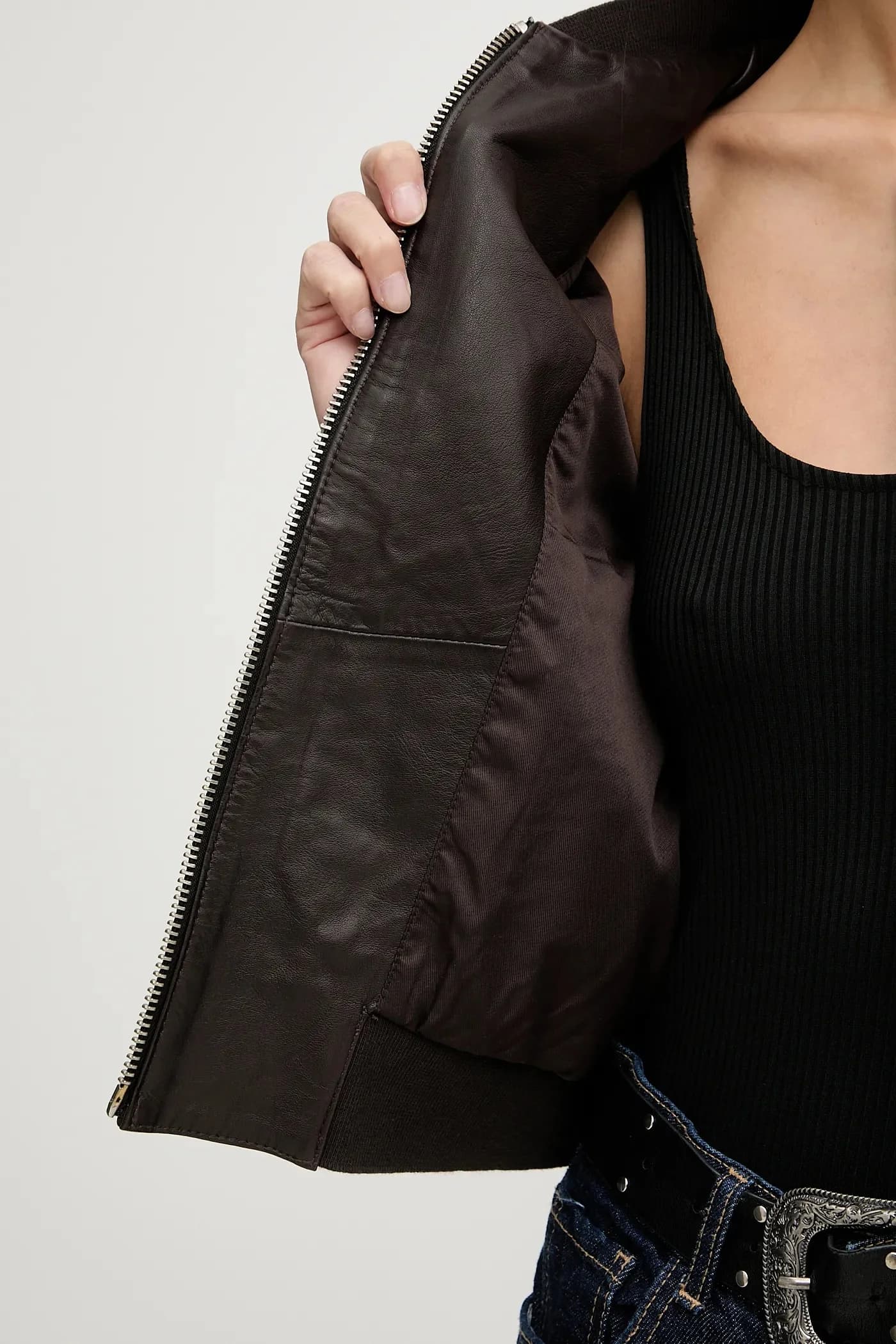 ORTEN BOMBER JACKET кожаная куртка - фото 7