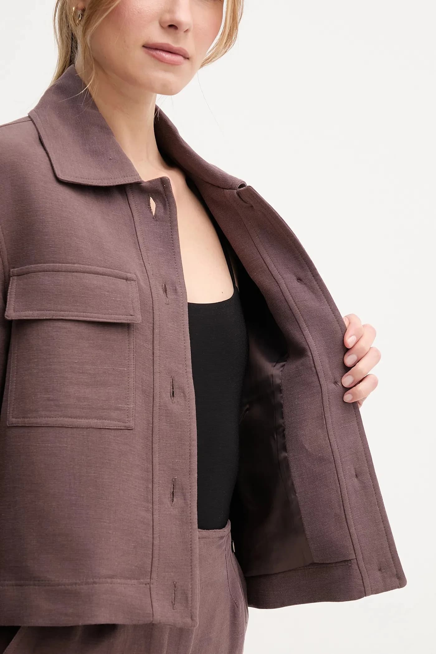 Пиджак из смесового льна - фото 6