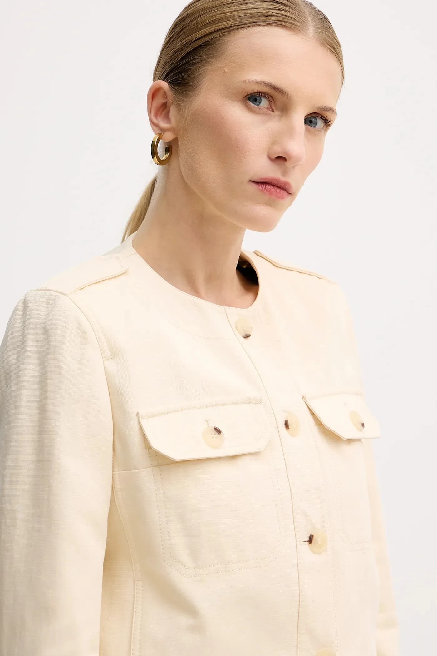 Пиджак из смесового льна - фото 4