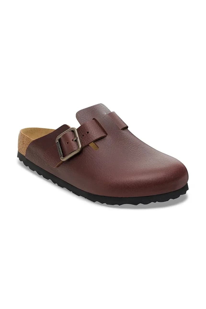 Кожаные шлепанцы Boston Vintage с деревянной проволочной пряжкой - фото 2