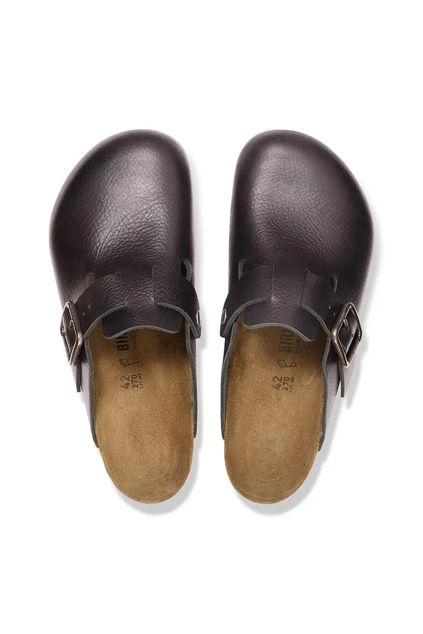 Кожаные шлепанцы Boston Vintage с деревянной проволочной пряжкой - фото 4
