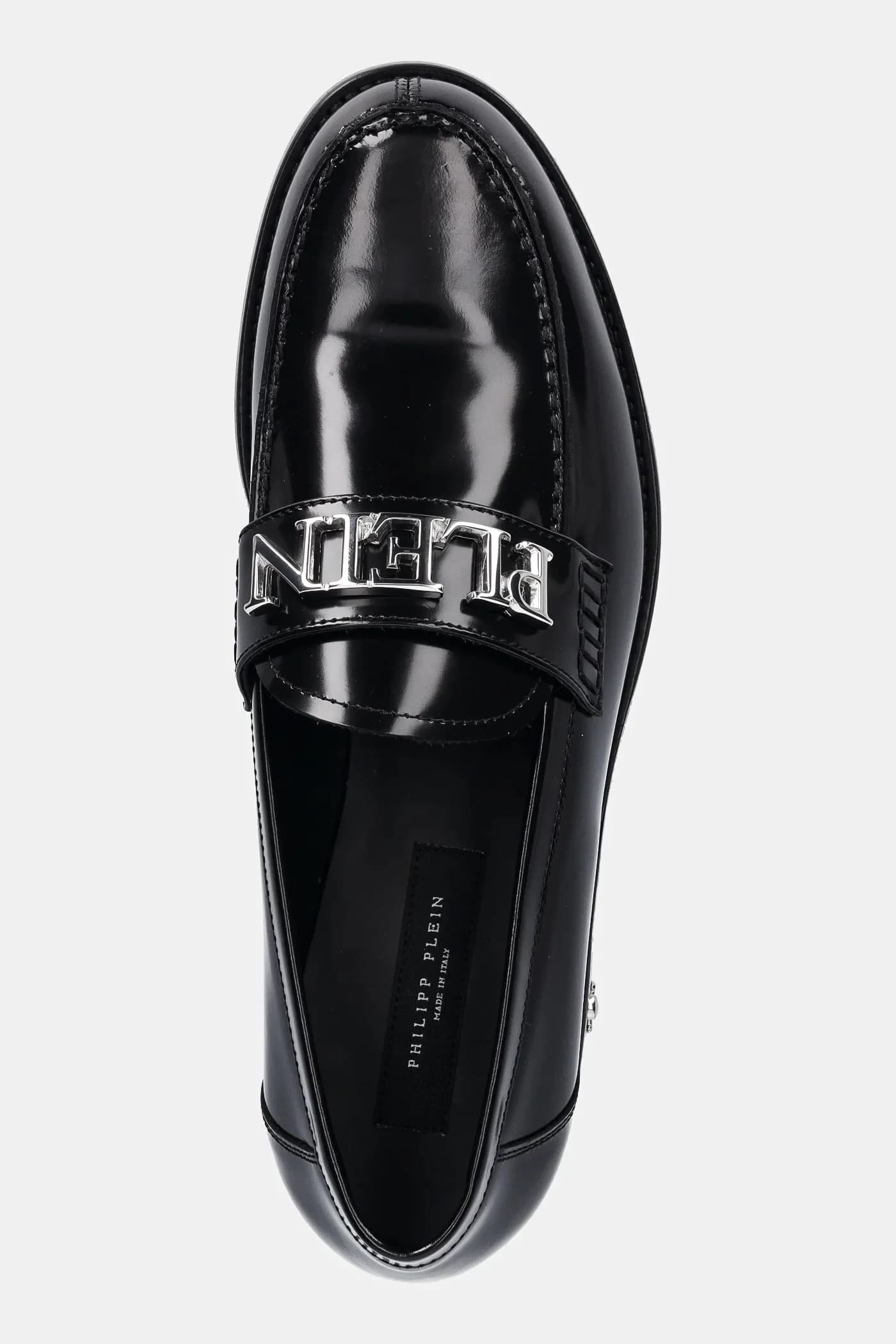 кожаные мокасины Plein с надписью - фото 4