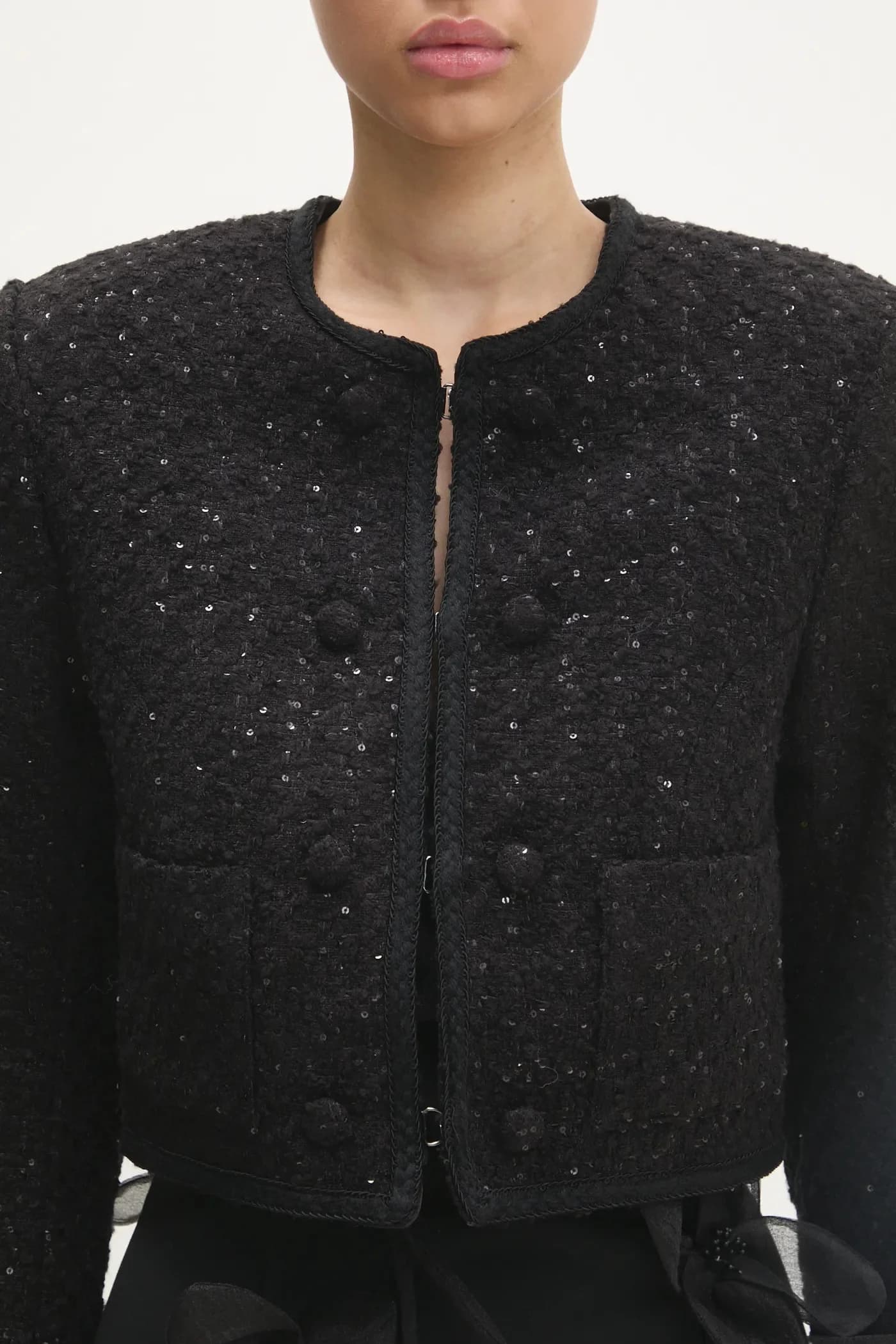 Укороченная куртка Boucle из смесовой шерсти - фото 4