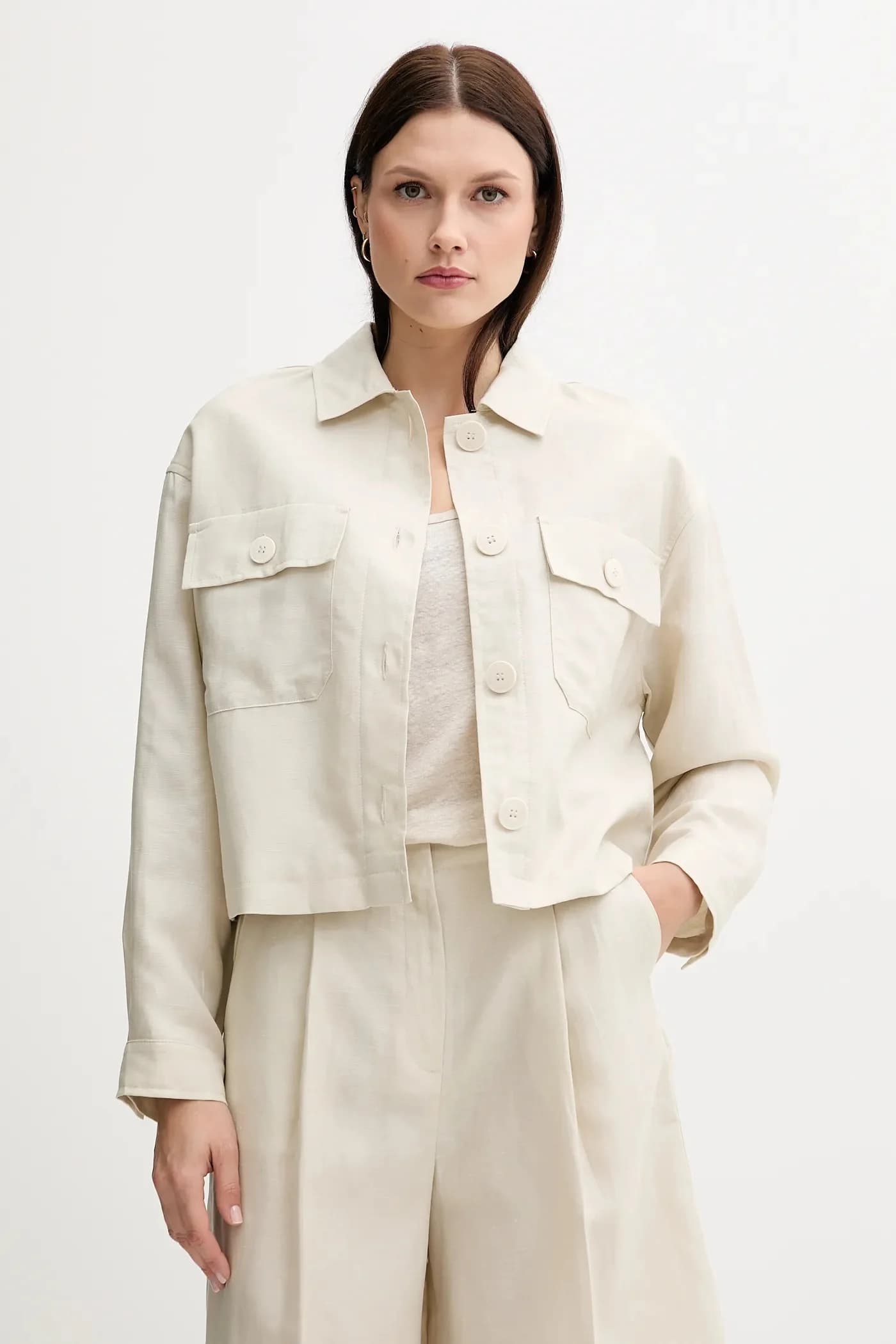 Пиджак из смесового льна