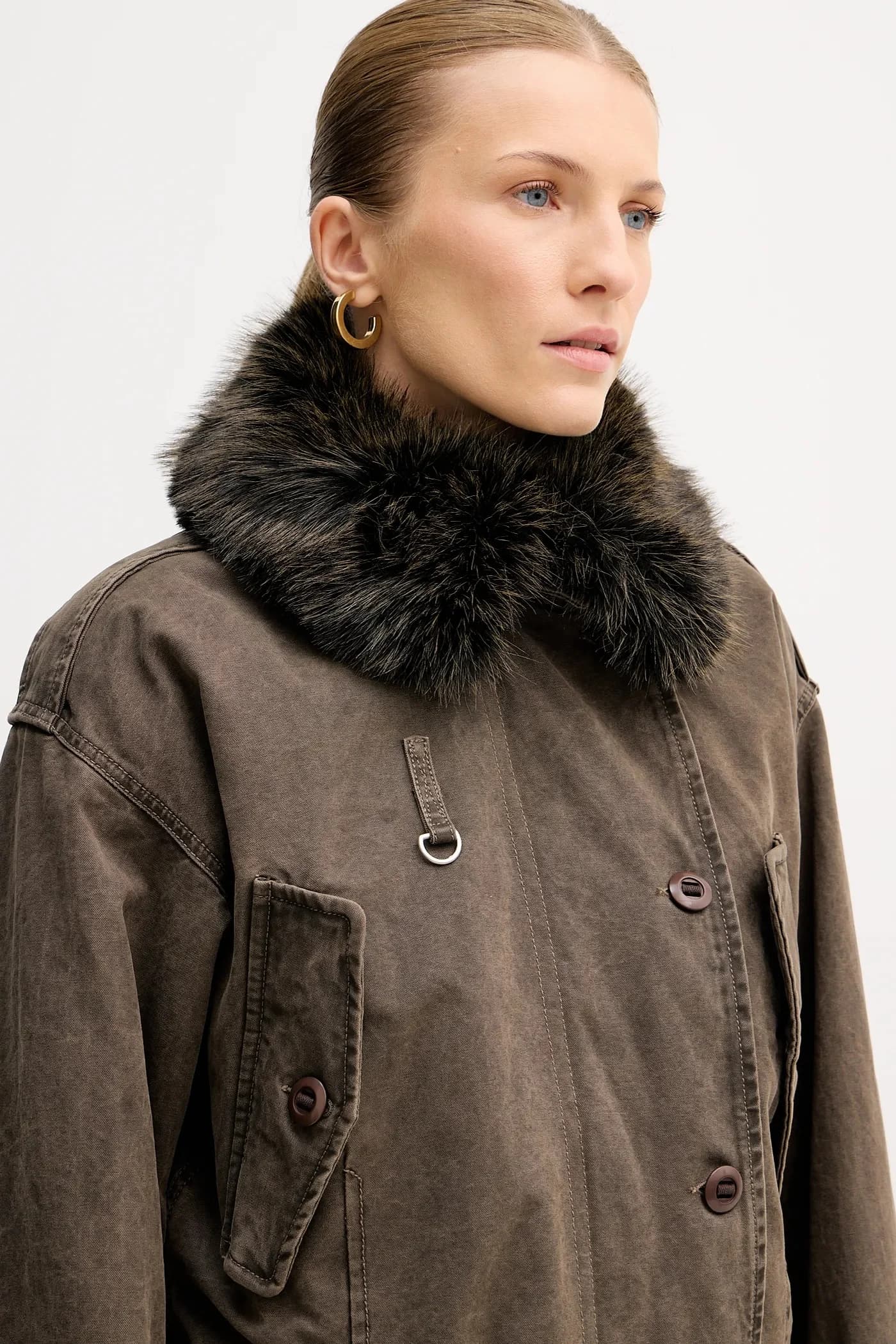 Гребненая куртка из окрашенной парусины - фото 4