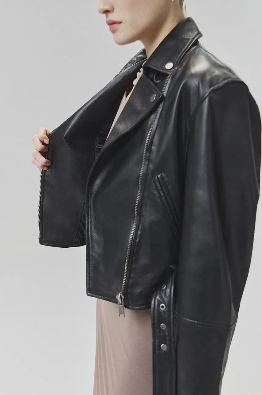 Кожаная байкерская куртка Answear Lab - фото 8