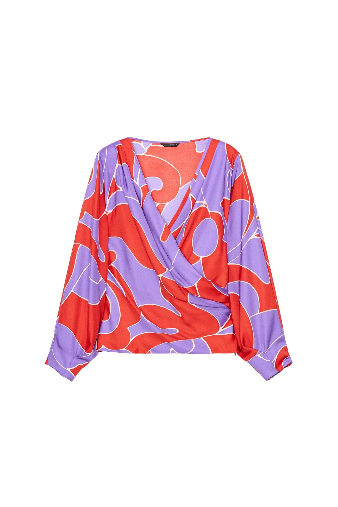 АТЛАСНАЯ РУБАШКА С УЗОРАМИ С ПОДУШКАМИ НА ПЛЕЧЕ - фото 3