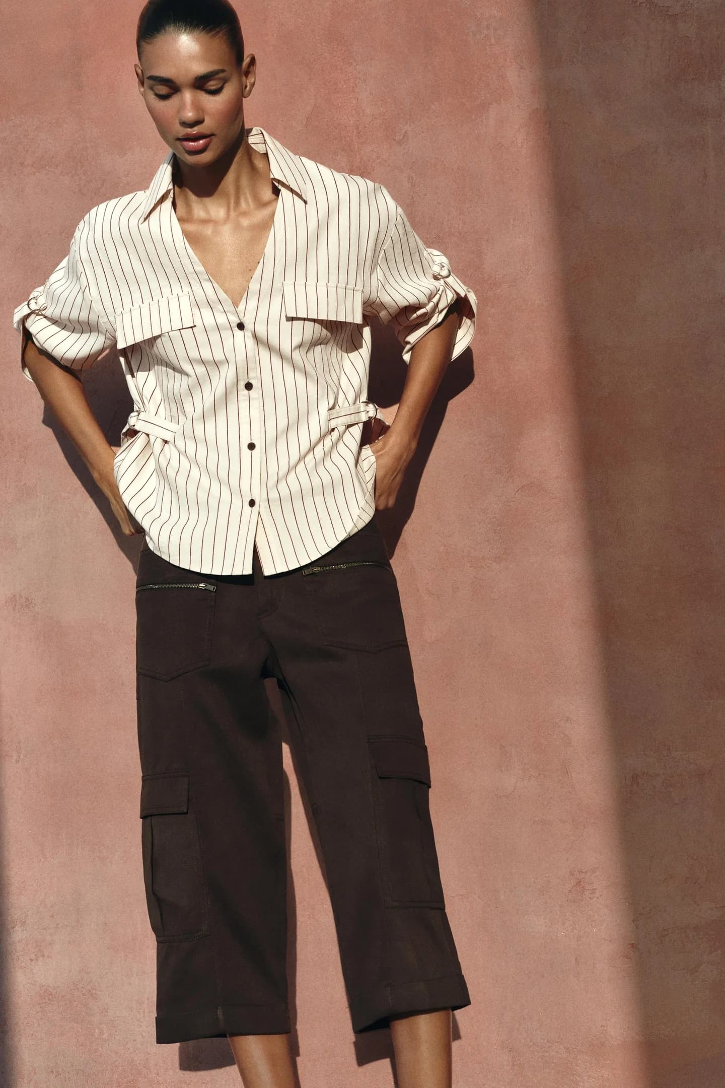 РУБАШКА САФАРИ В ПОЛОСКУ - фото 2