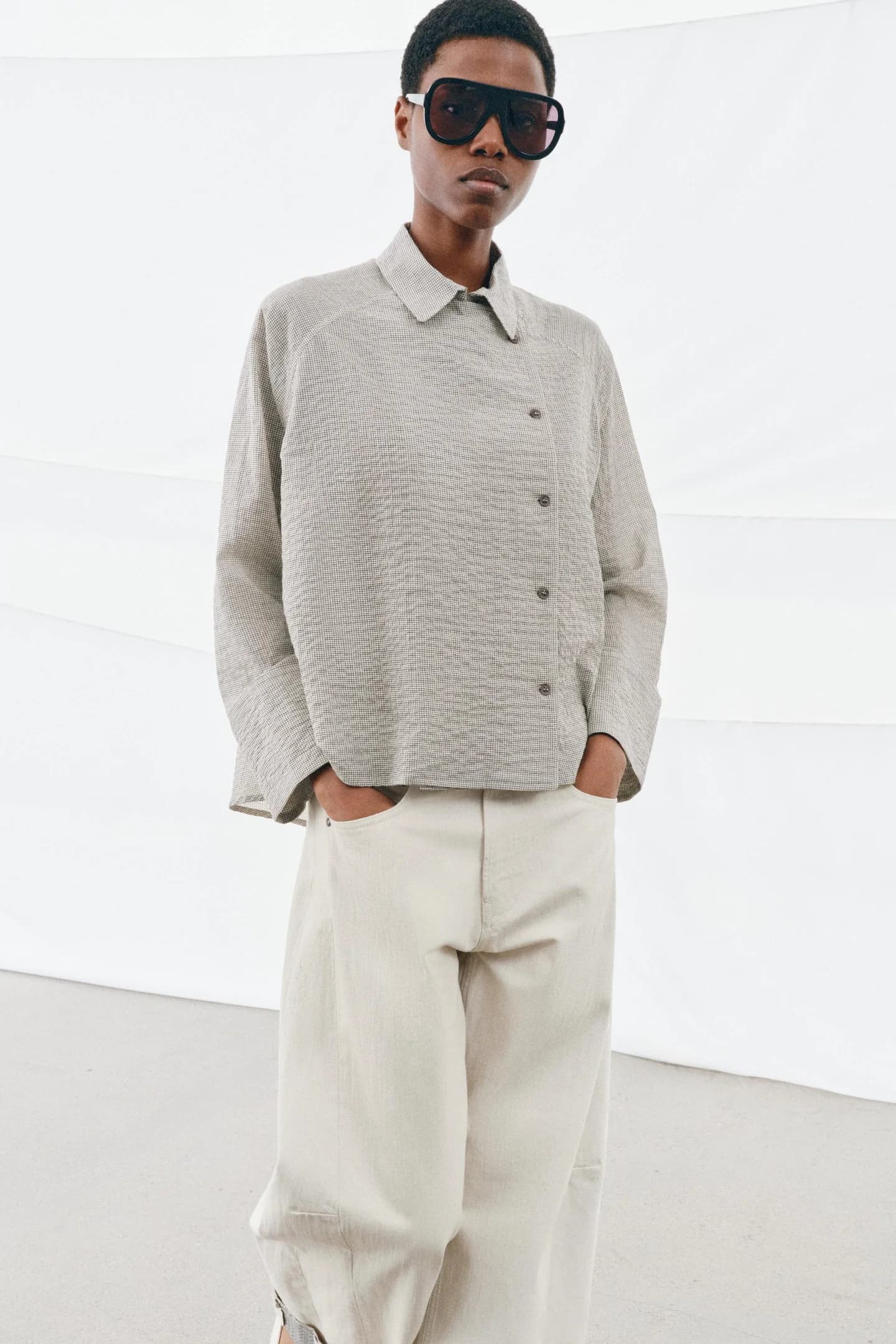 АСИММЕТРИЧНАЯ РУБАШКА НА ПУГОВИЦАХ ИЗ КОЛЛЕКЦИИ ZW