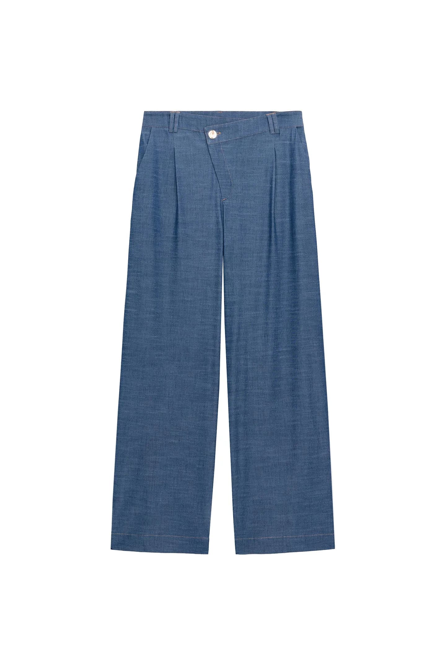 ШИРОКИЕ БРЮКИ С ПОПЕРЕЧНЫМ ПОЯСОМ