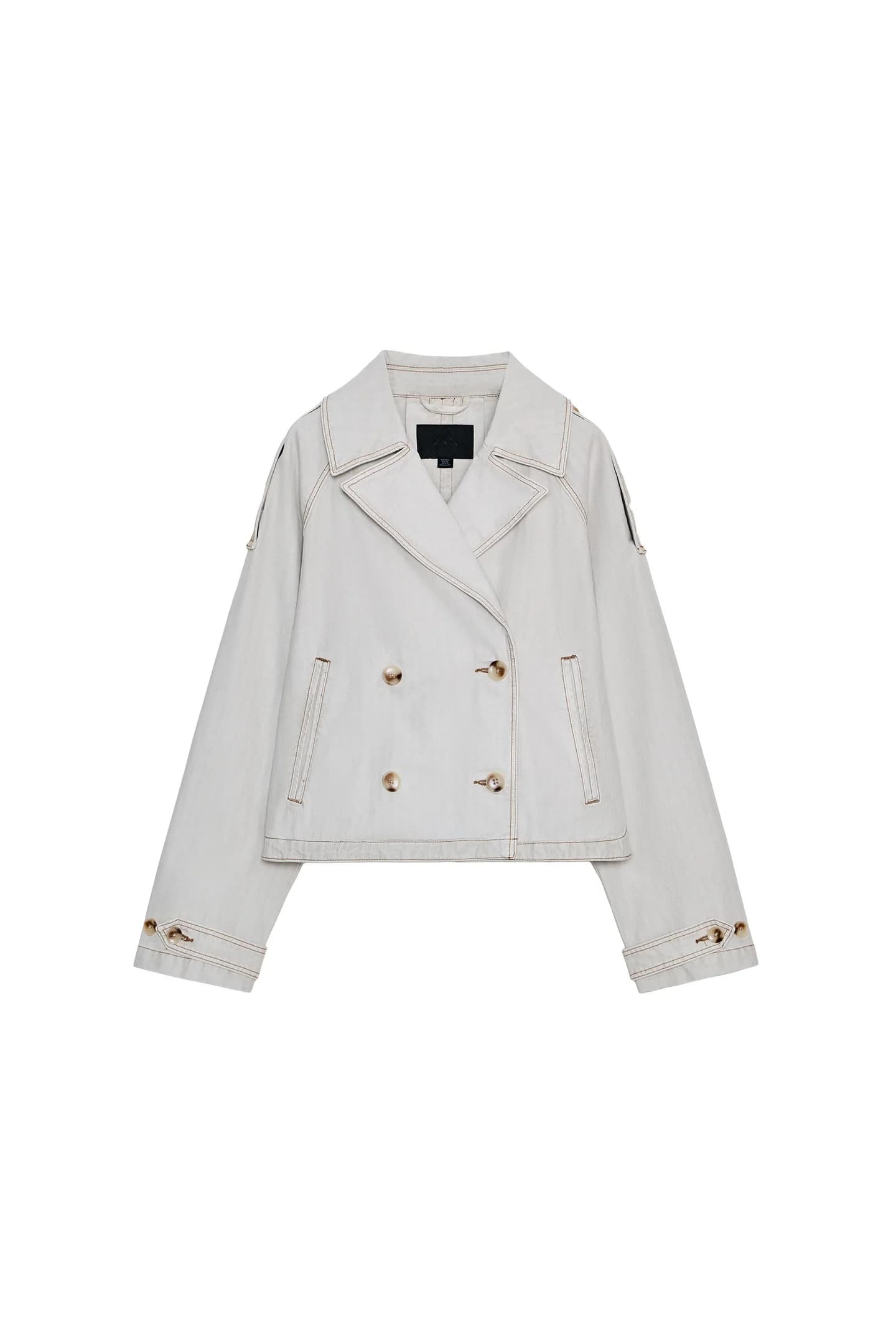 КУРТКА В ЕЛОЧКУ С ЭФФЕКТОМ СТИРКИ - фото 3