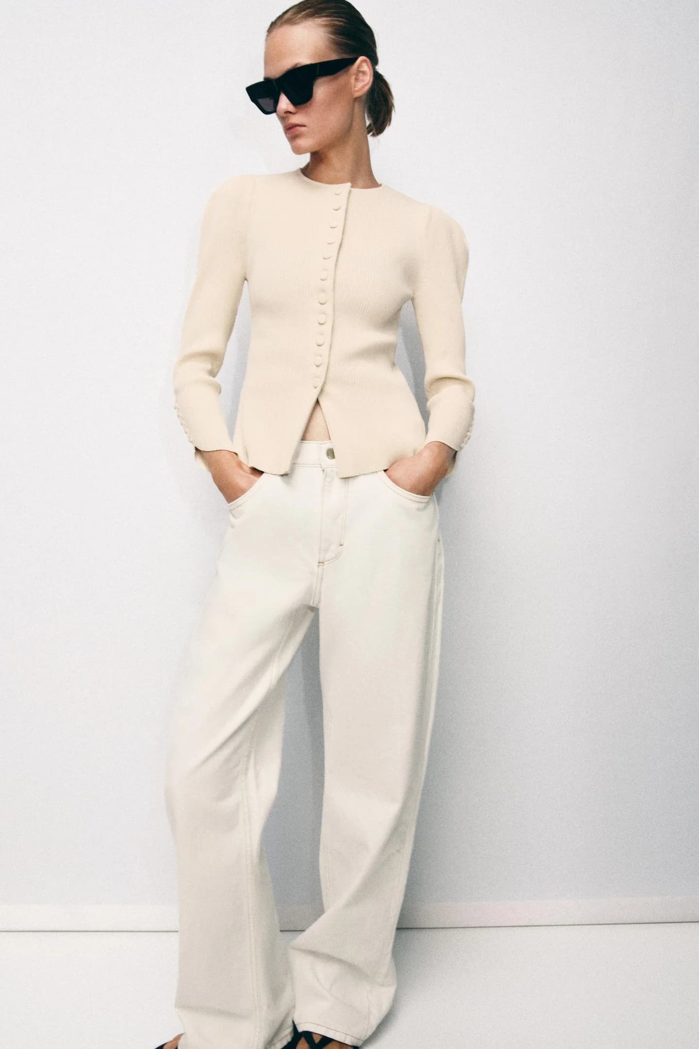 ТРИКОТАЖНЫЙ КАРДИГАН С Пышными РУКАВАМИ