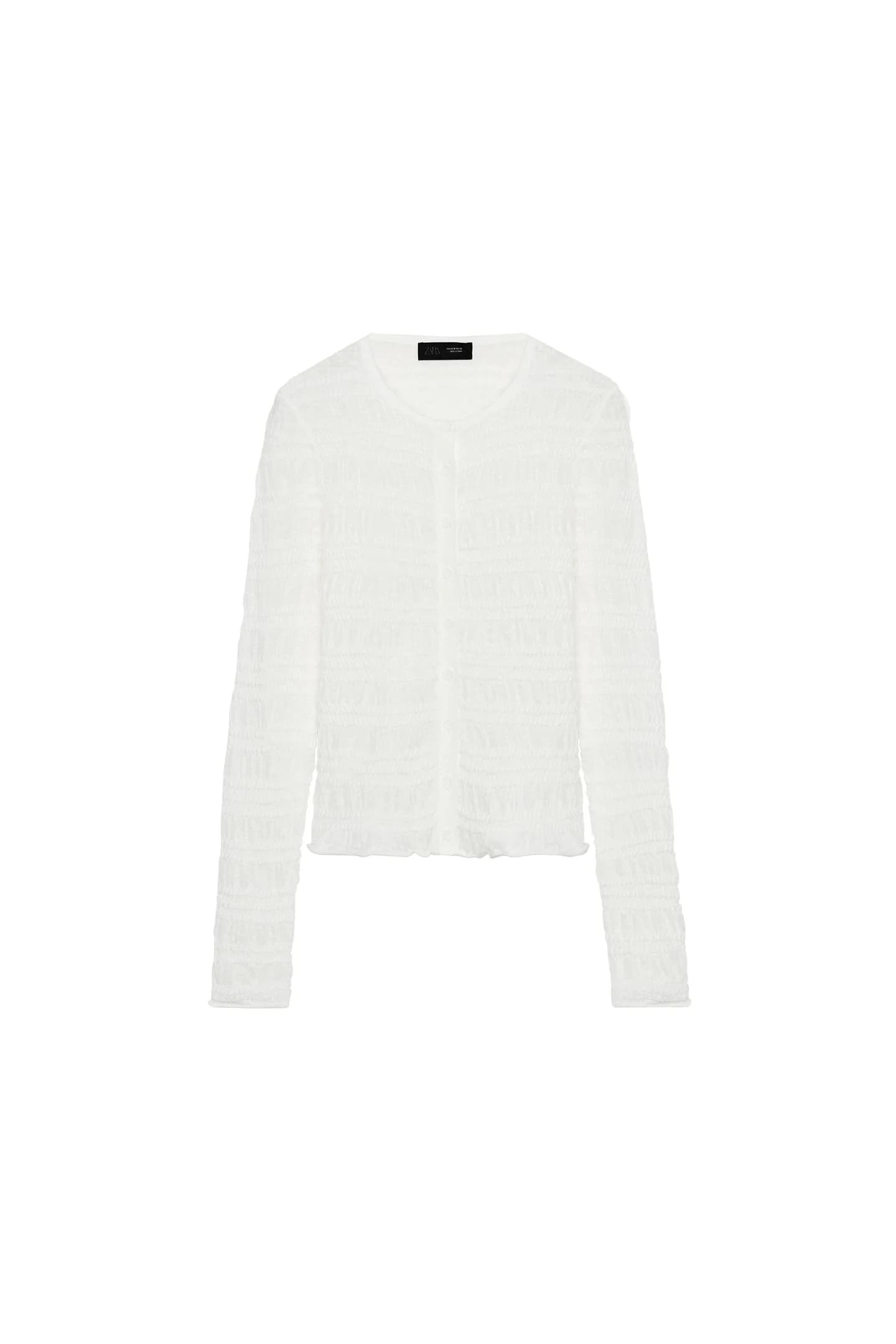 ТРИКОТАЖНЫЙ КАРДИГАН С СОТОВОЙ СТРУКТУРОЙ - фото 3