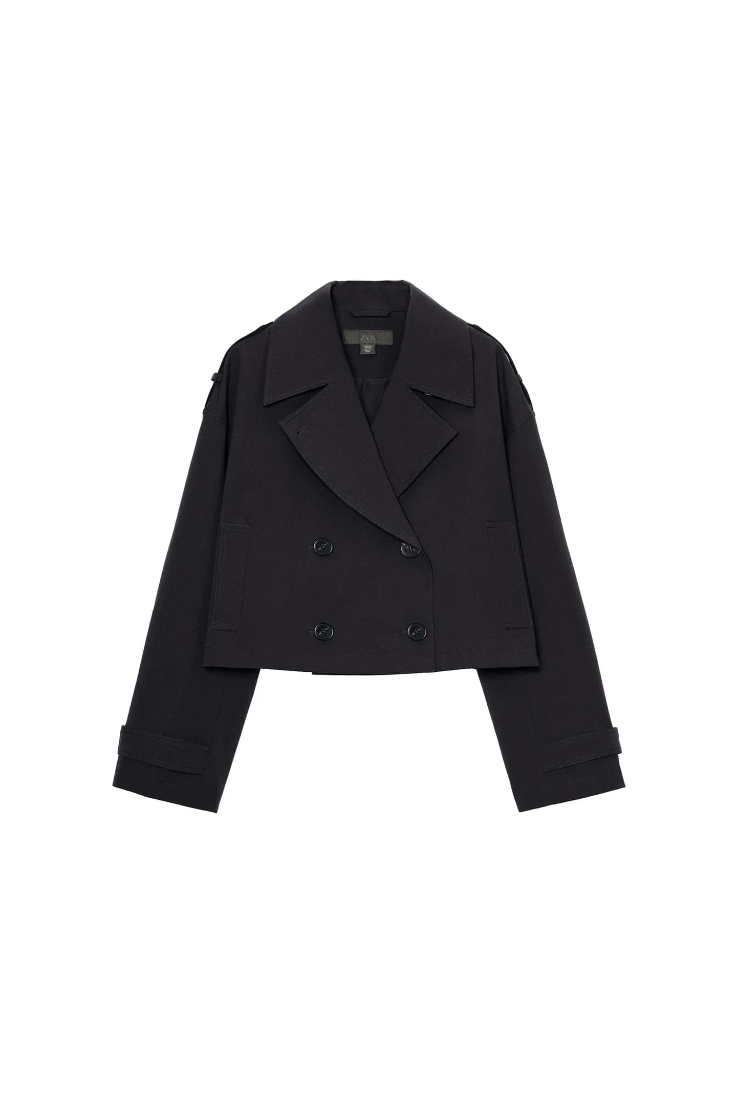 КОРОТКОЕ ДВОЙНОЕ ПАЛЬТО С ШЛЕЗОМ - фото 3